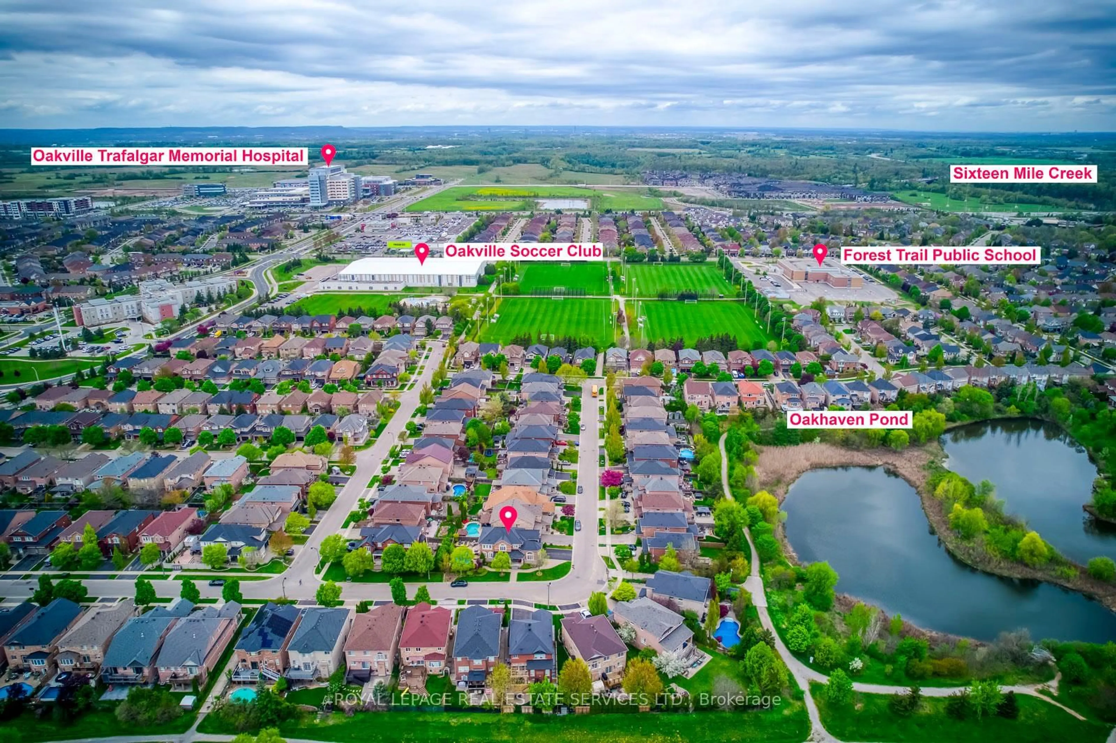 A pic from outside/outdoor area/front of a property/back of a property/a pic from drone, street for 1423 Liverpoot St, Oakville Ontario L6M 4N7
