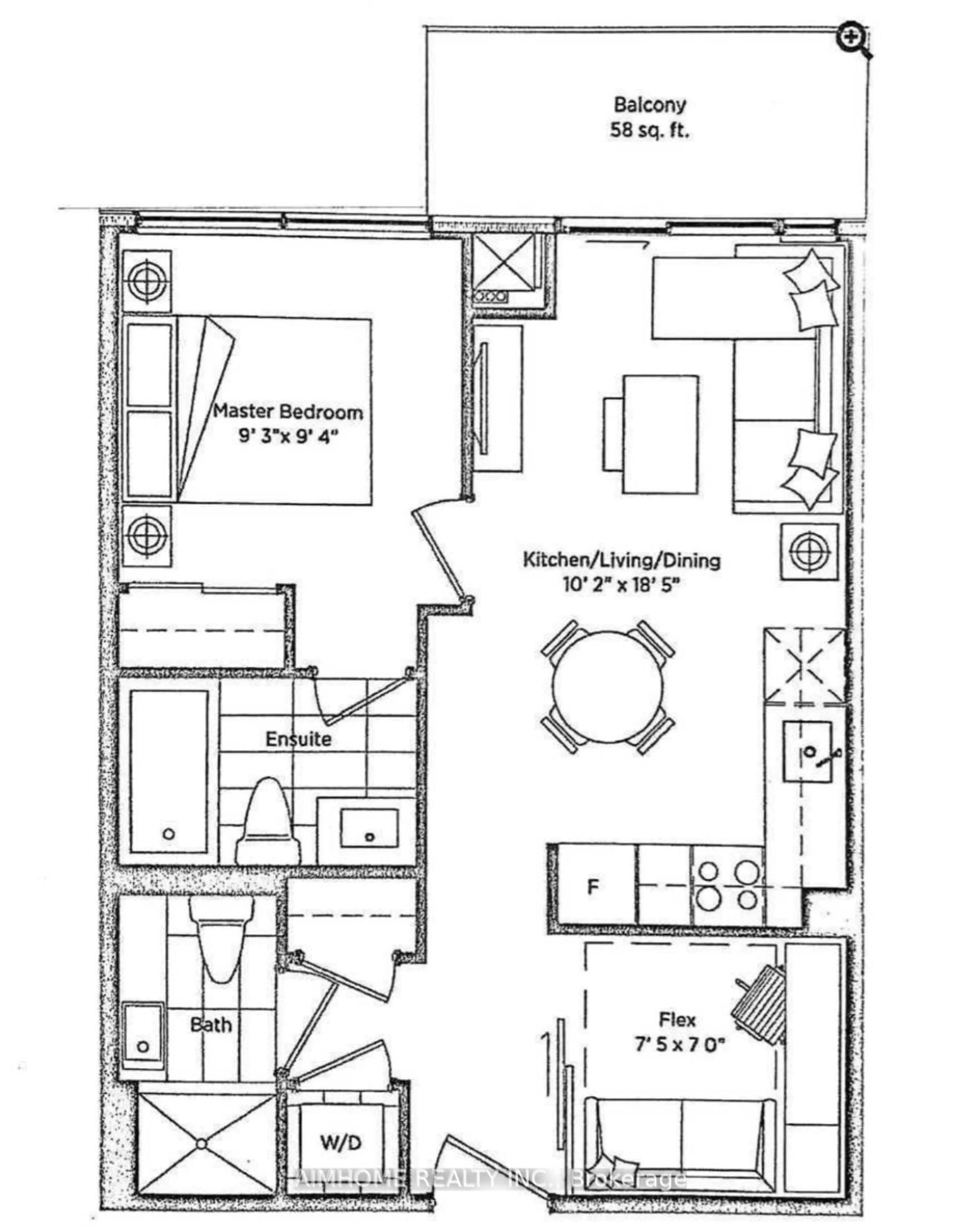 Floor plan for 10 De Boers Dr #1202, Toronto Ontario M3J 0L6