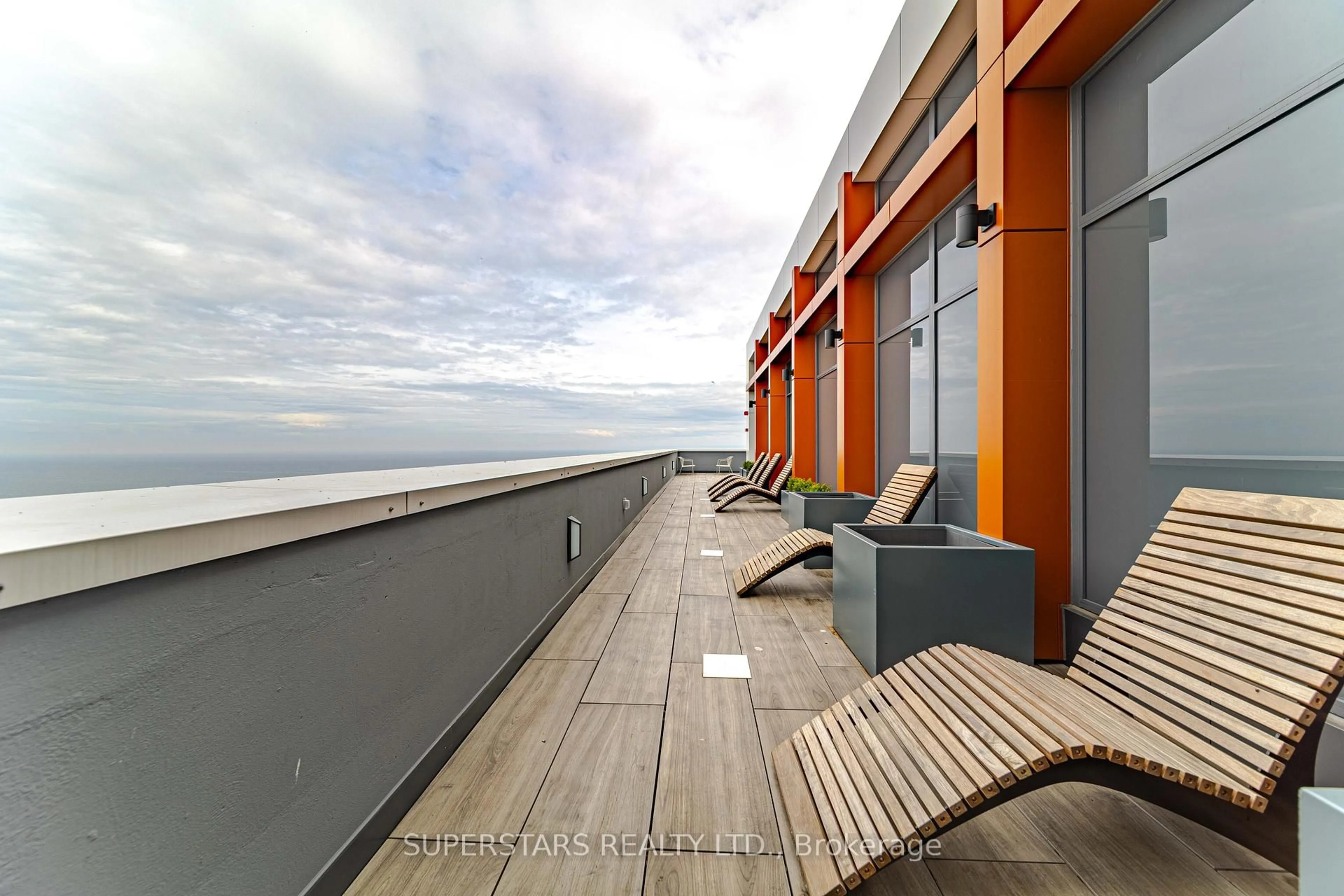 Balcony in the apartment, city buildings view from balcony for 500 Brock Ave #1007, Burlington Ontario L7S 0A5