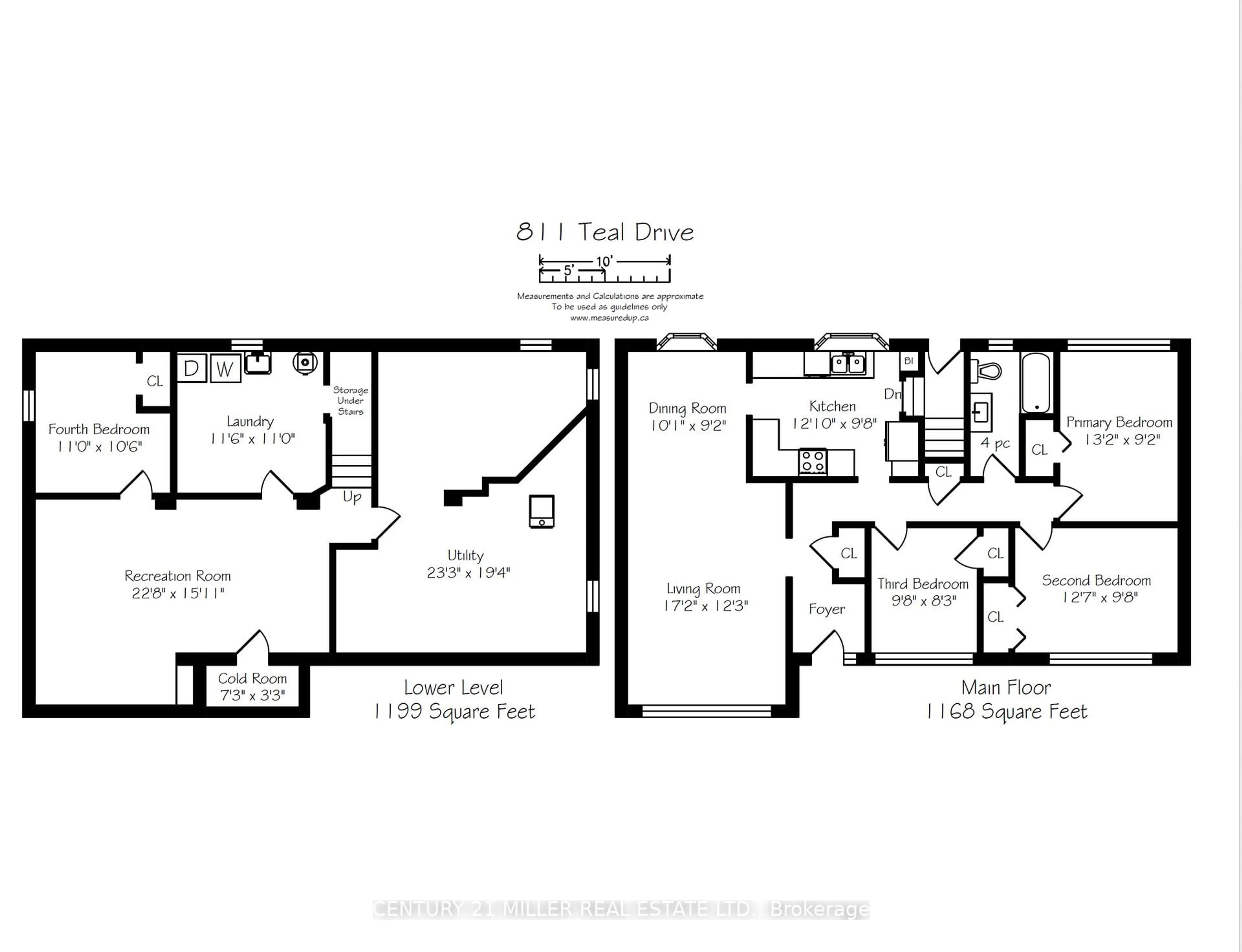 Floor plan for 811 Teal Dr, Burlington Ontario L7T 2Y8