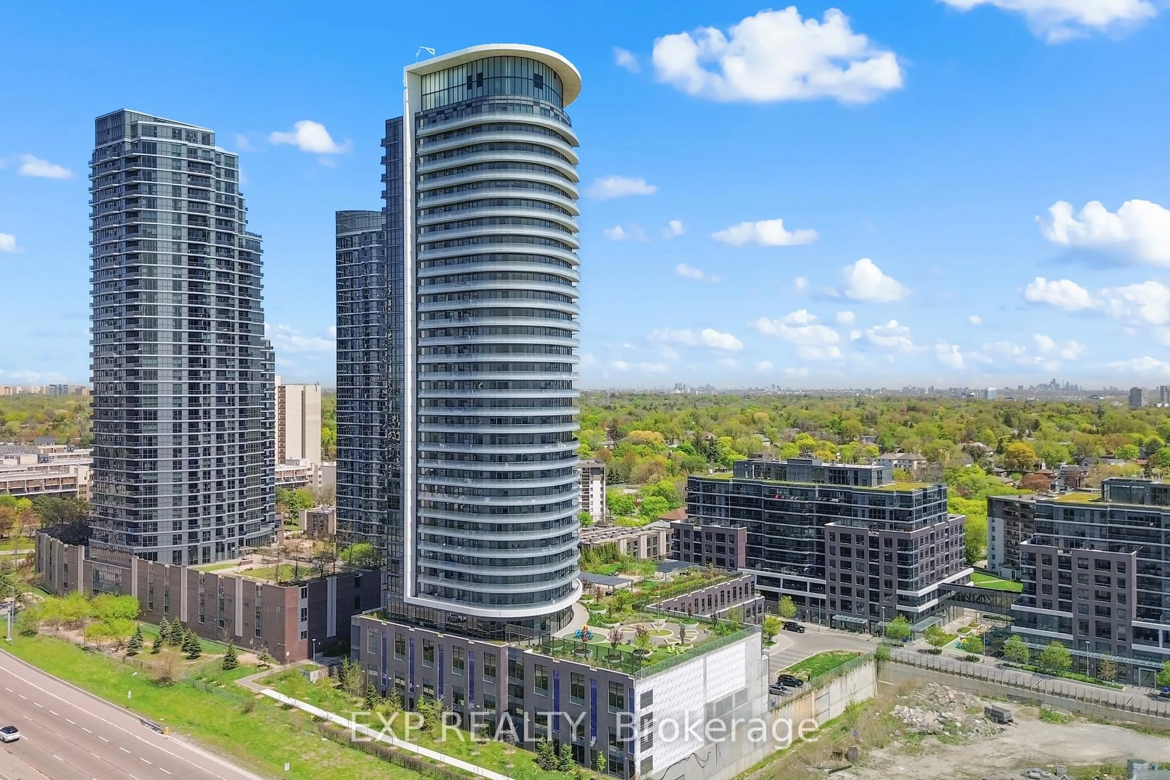 A pic from outside/outdoor area/front of a property/back of a property/a pic from drone, city buildings view from balcony for 30 Gibbs Rd #610, Toronto Ontario M9B 0E4