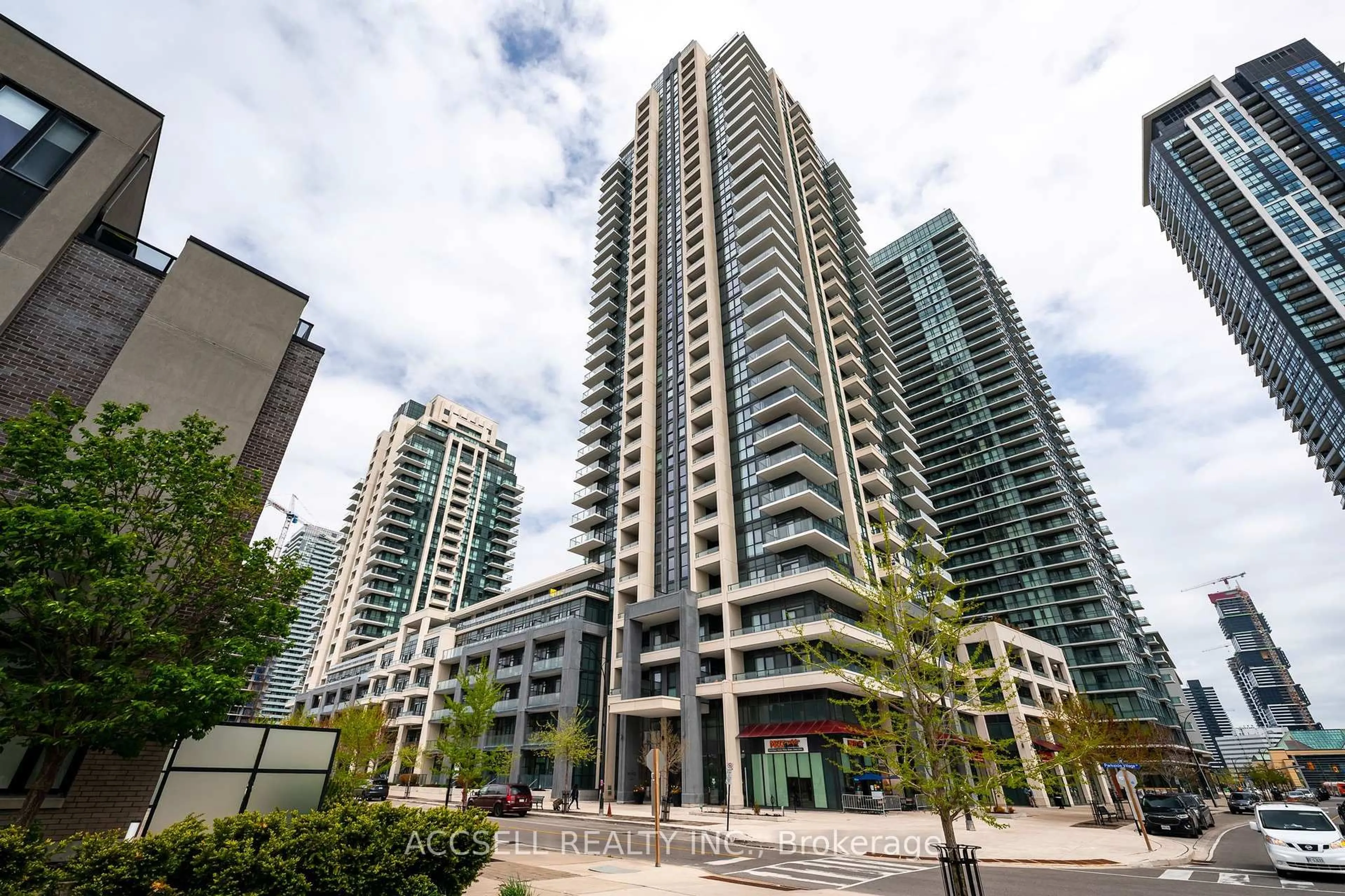 A pic from outside/outdoor area/front of a property/back of a property/a pic from drone, city buildings view from balcony for 4055 Parkside Village Dr #334, Mississauga Ontario L5B 0K8
