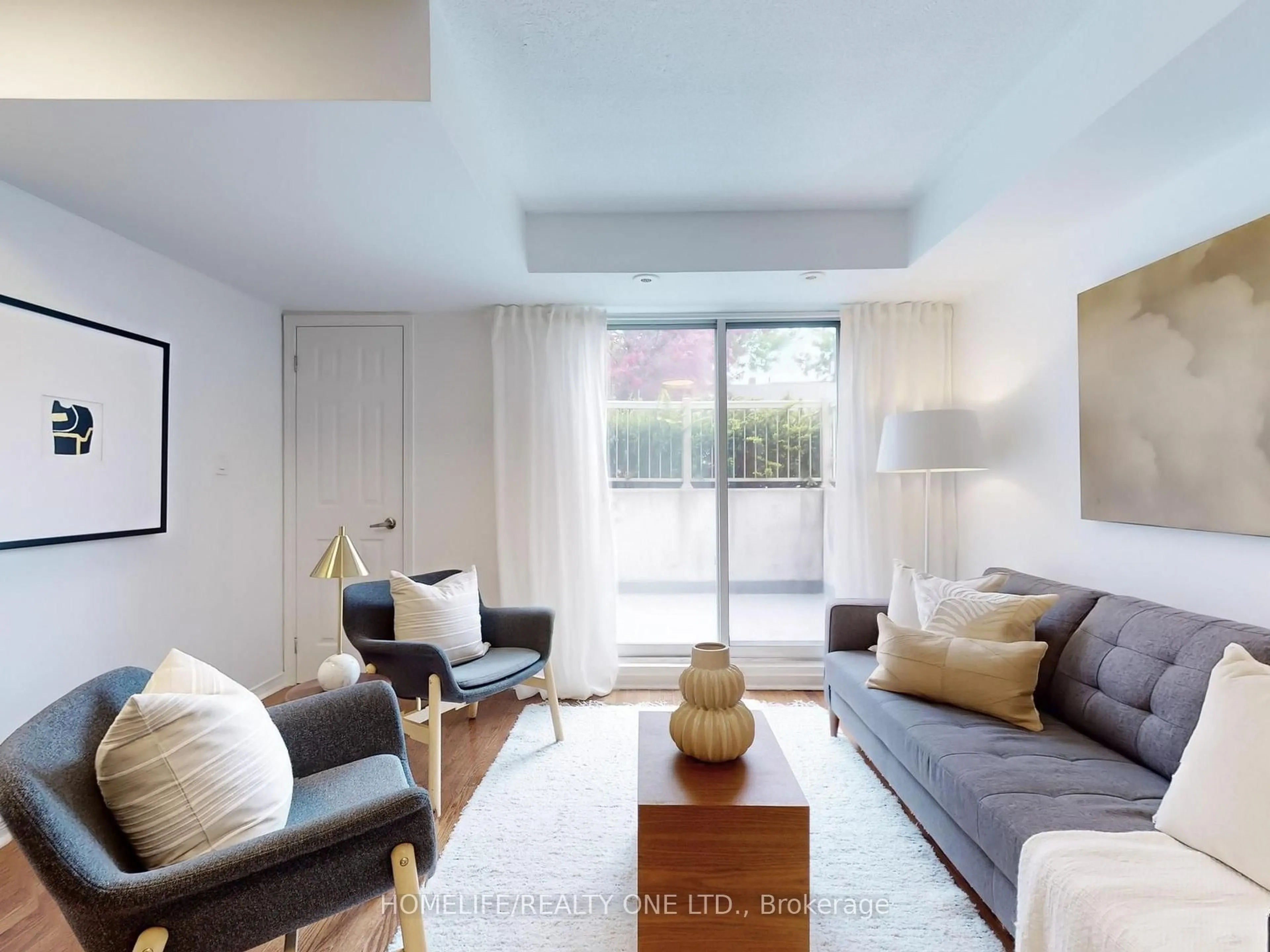 Living room with furniture, unknown for 25 Elsie Lane #TH145, Toronto Ontario M6P 3N3