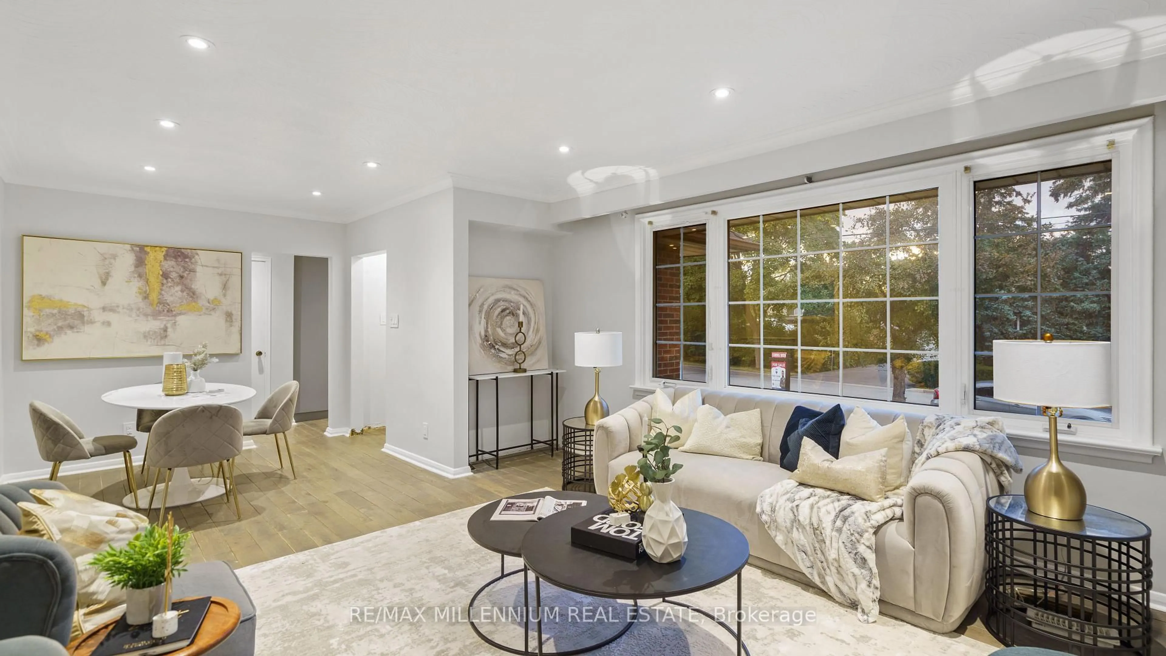 Living room with furniture, ceramic/tile floor for 3 Jasmine Rd, Toronto Ontario M9M 2P8