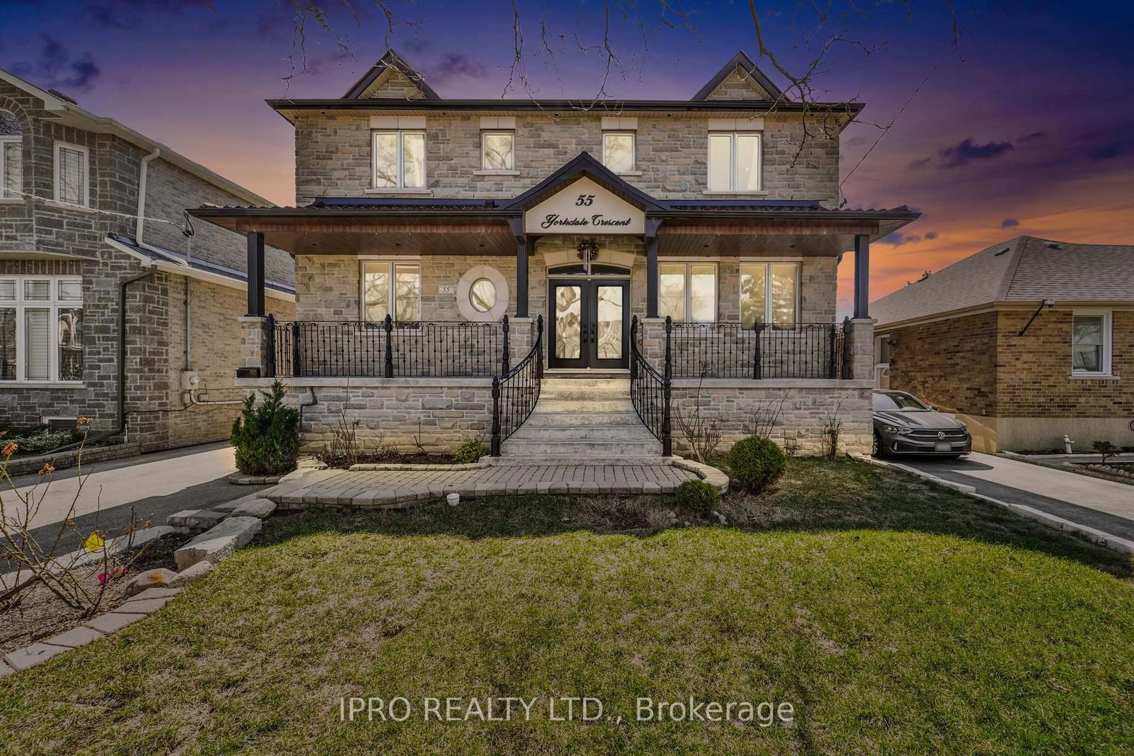 Home with brick exterior material, building for 55 Yorkdale Cres, Toronto Ontario M9M 1C2