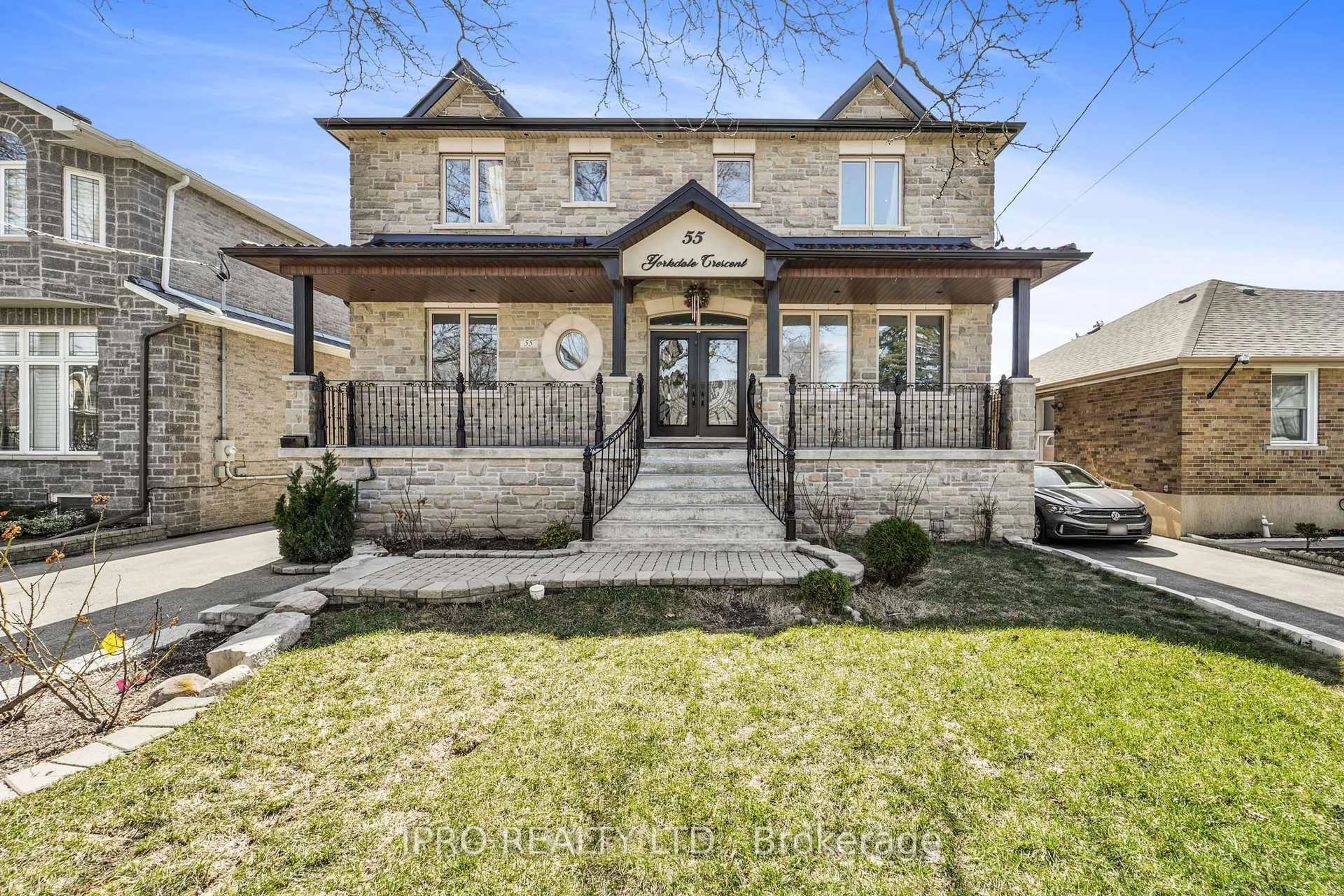Home with brick exterior material, street for 55 Yorkdale Cres, Toronto Ontario M9M 1C2