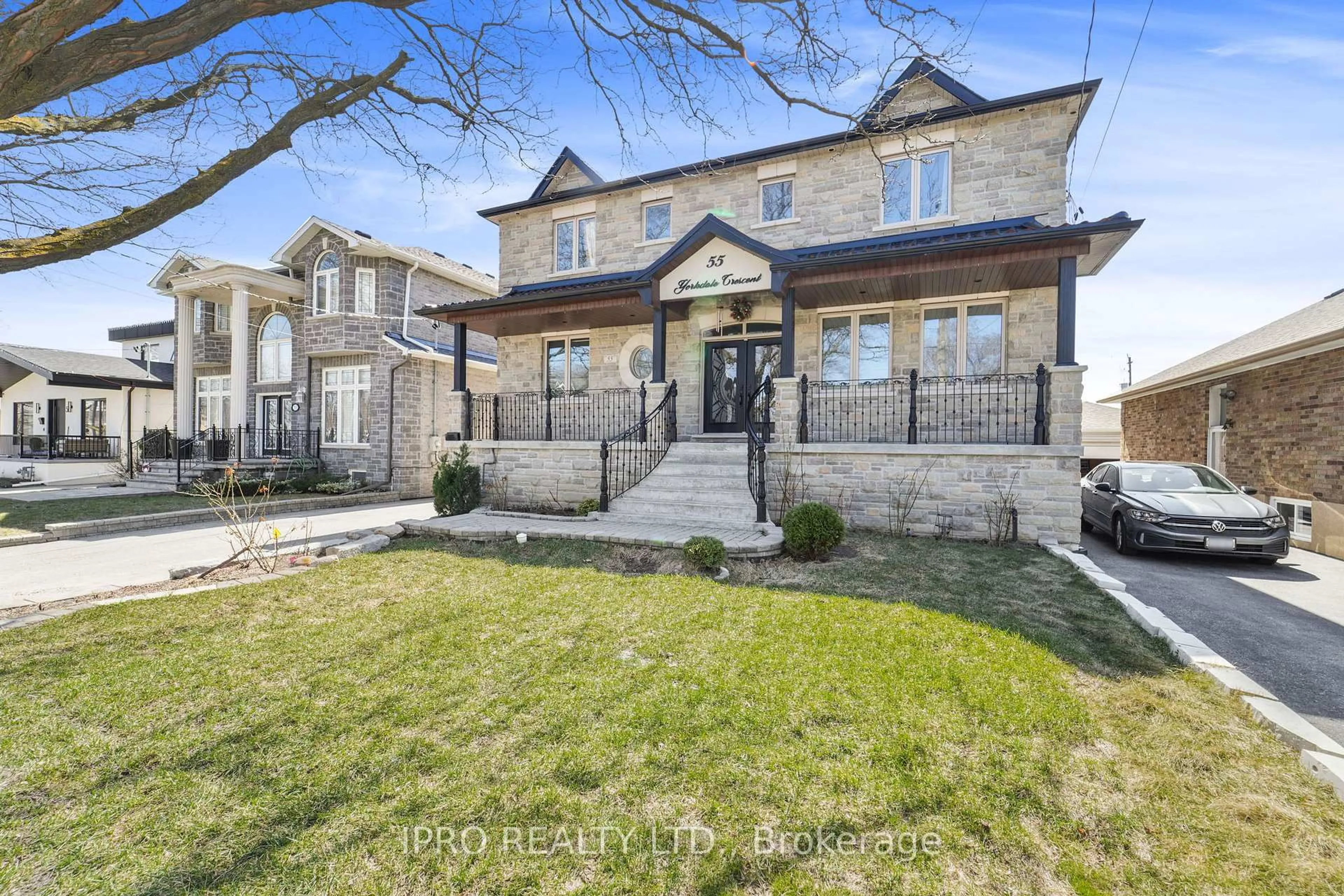 Home with brick exterior material, street for 55 Yorkdale Cres, Toronto Ontario M9M 1C2