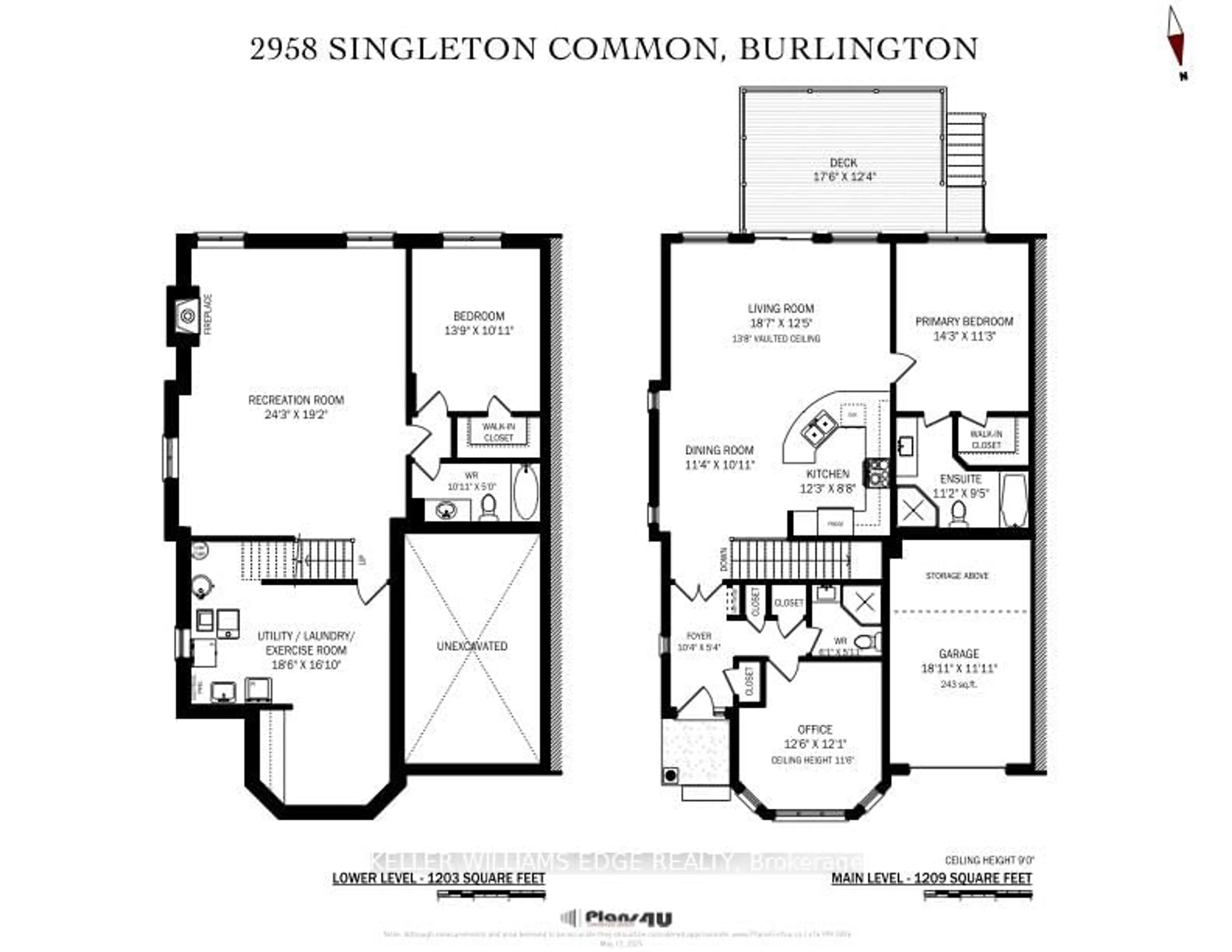 Floor plan for 2958 Singleton Common, Burlington Ontario L7M 0B4