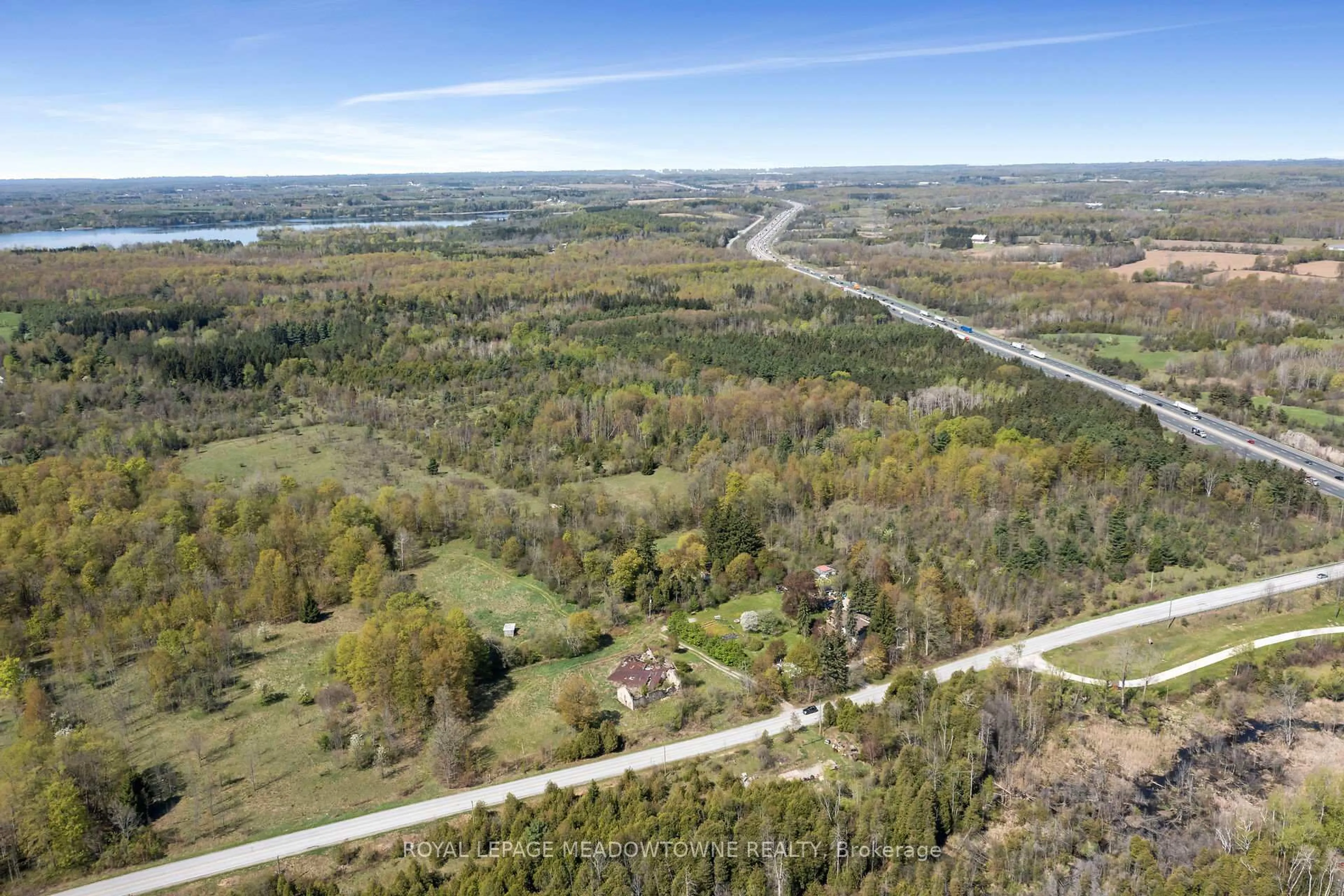 A pic from outside/outdoor area/front of a property/back of a property/a pic from drone, water/lake/river/ocean view for 9414 First Line N/A, Milton Ontario L0P 1J0