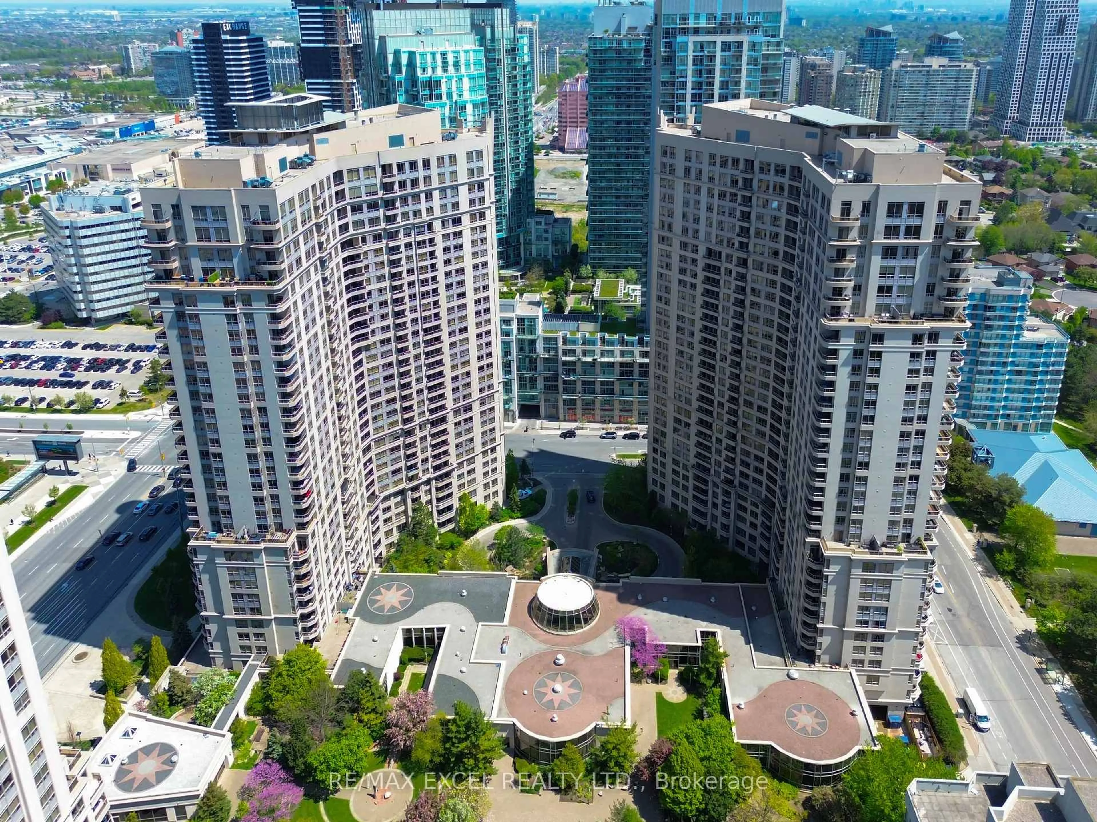 A pic from outside/outdoor area/front of a property/back of a property/a pic from drone, city buildings view from balcony for 3880 Duke Of York Blvd #GPH9, Mississauga Ontario L5B 4M7