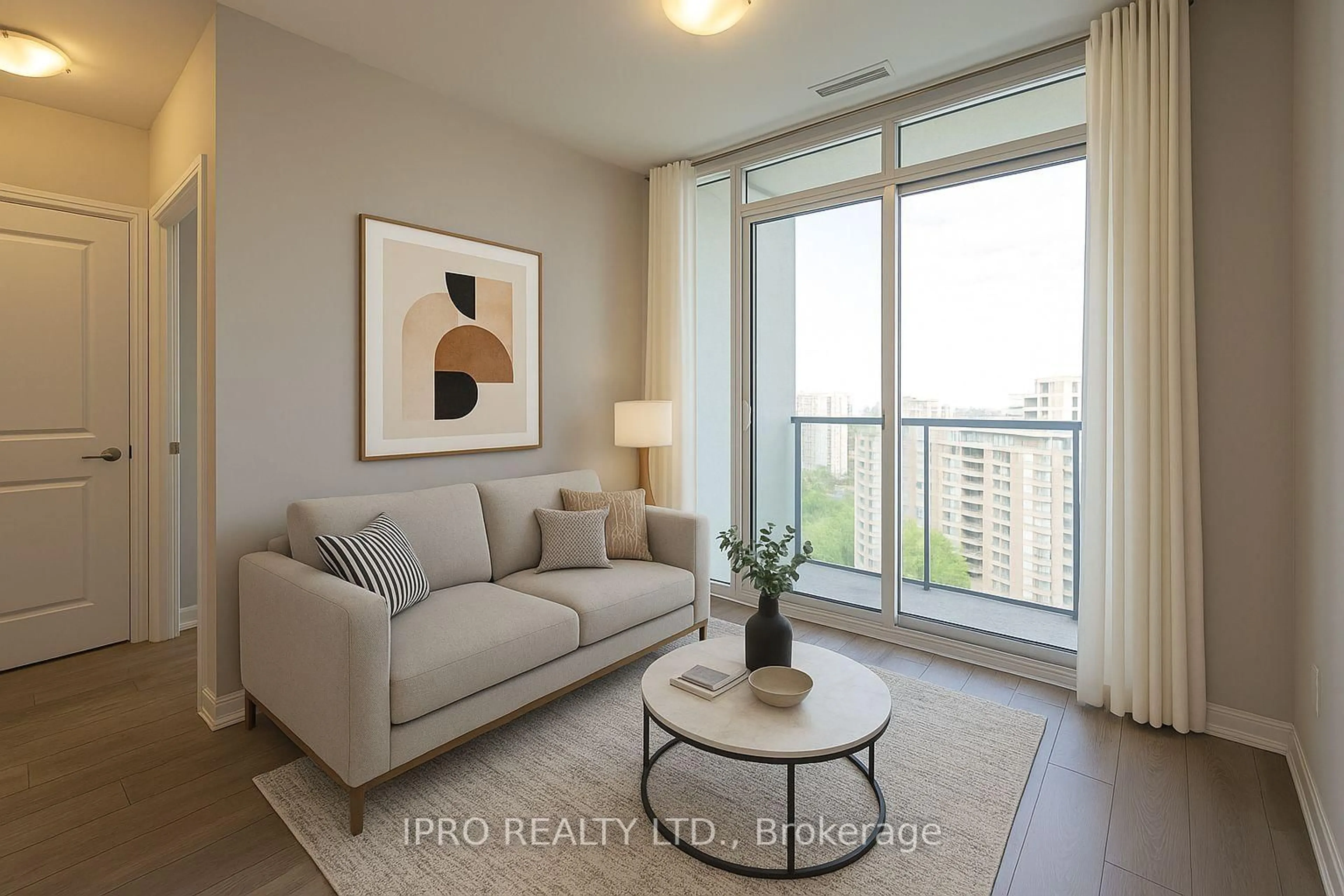 Living room with furniture, unknown for 36 Elm Dr W Dr #2210, Mississauga Ontario L5B 0N3