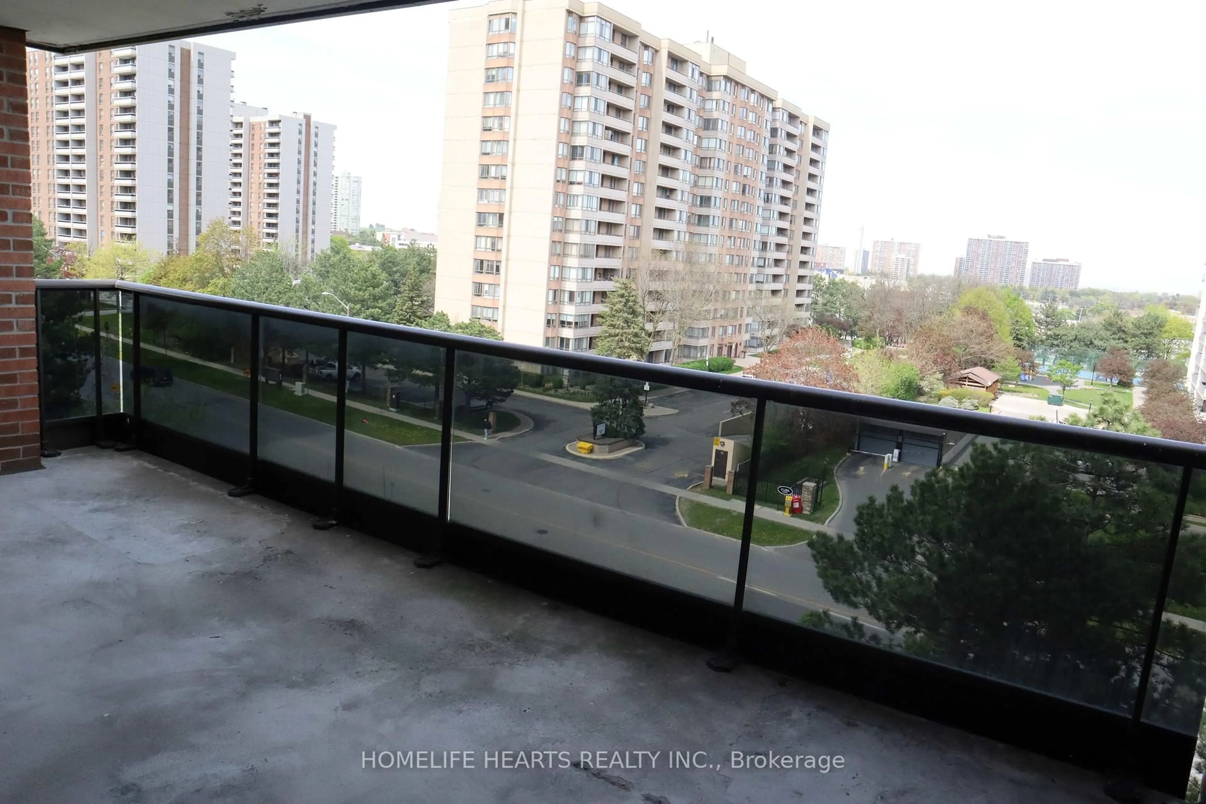 Balcony in the apartment, city buildings view from balcony for 4 Lisa St #712, Brampton Ontario L6T 4B6