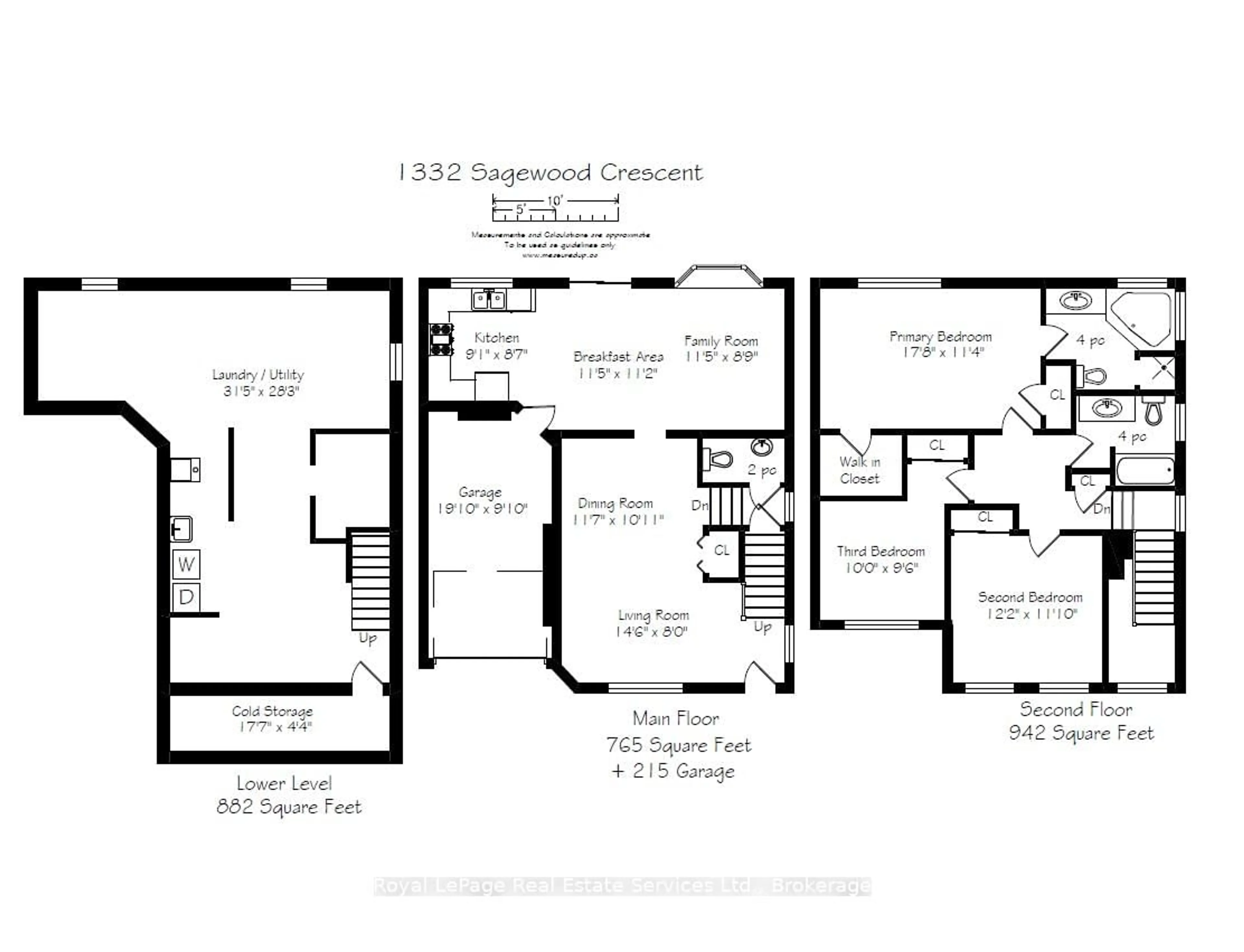 Floor plan for 1332 Sagewood Cres, Oakville Ontario L6M 4A4