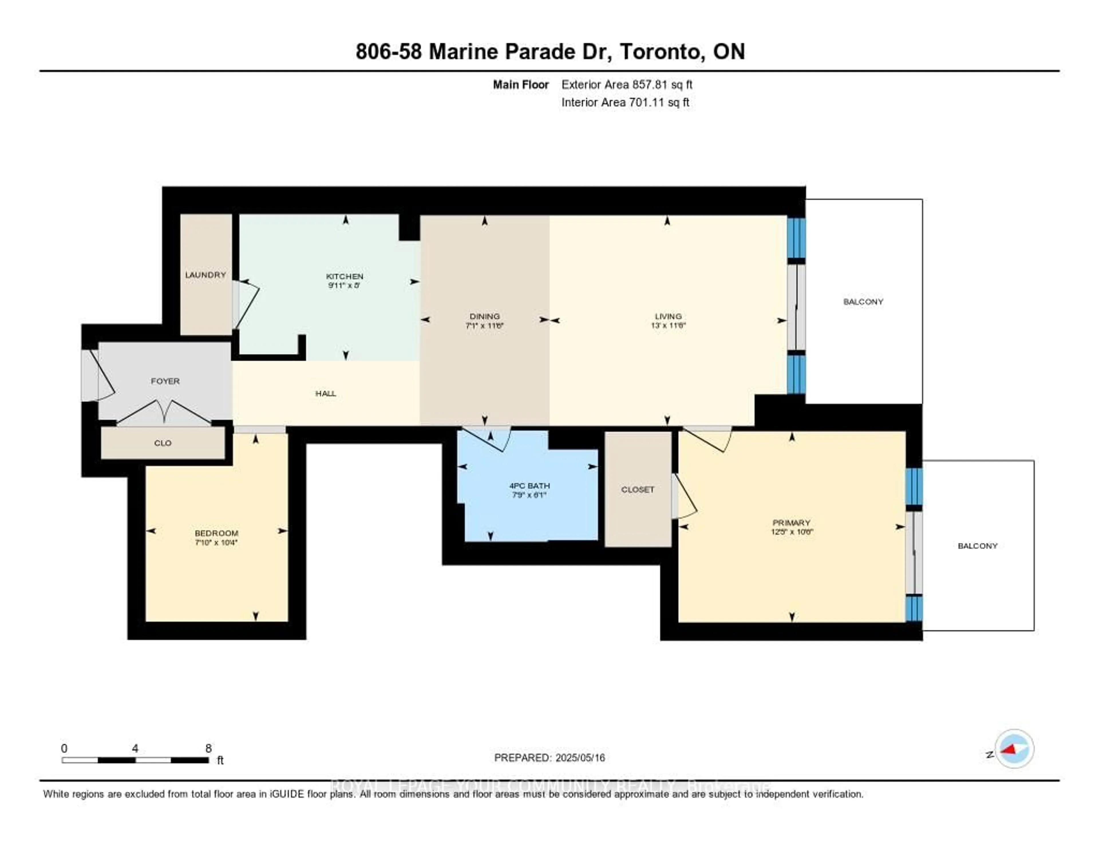 Floor plan for 58 Marine Parade Dr #806, Toronto Ontario M8V 0A3