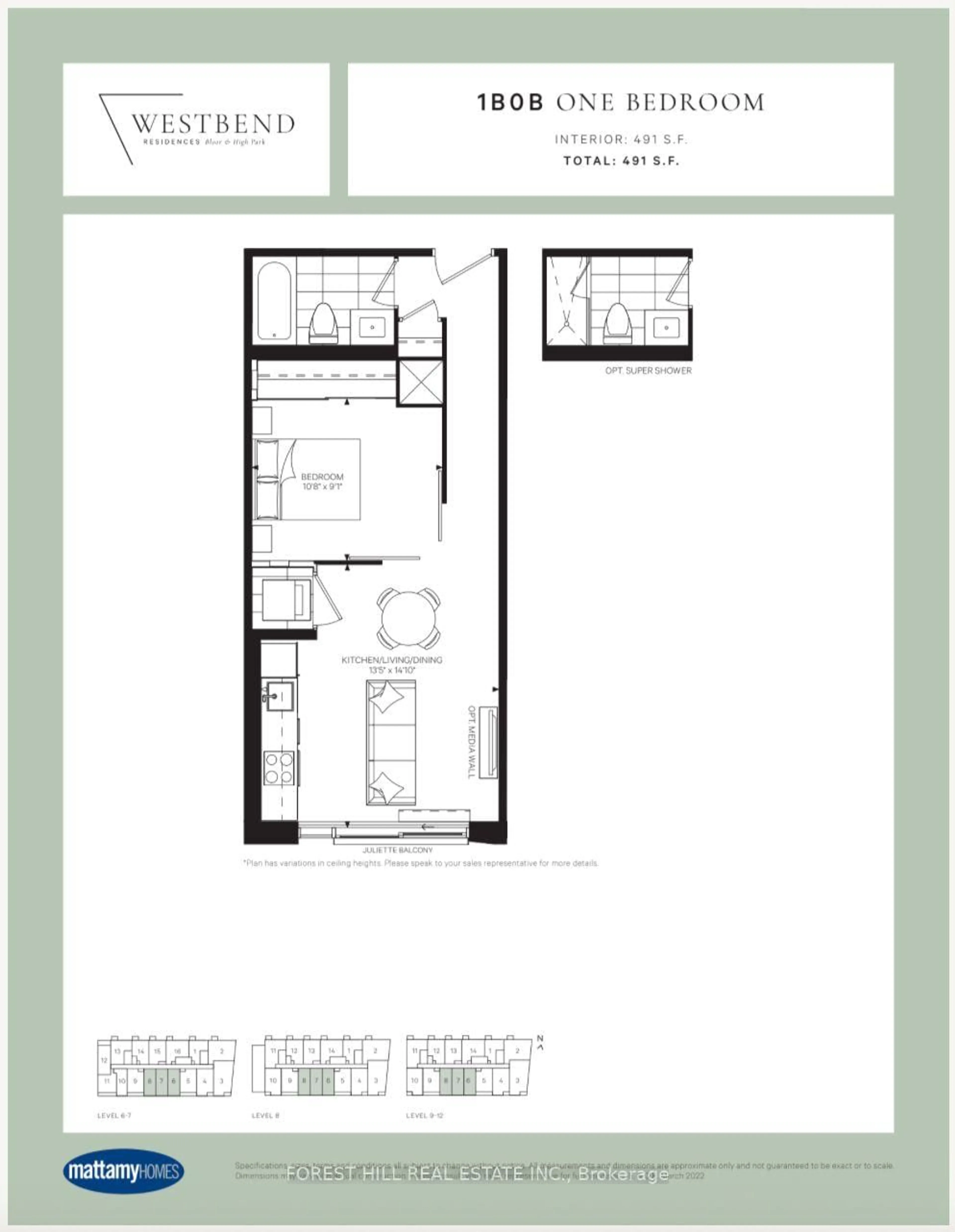 Floor plan for 1660 Bloor St #907, Toronto Ontario M6P 1A8