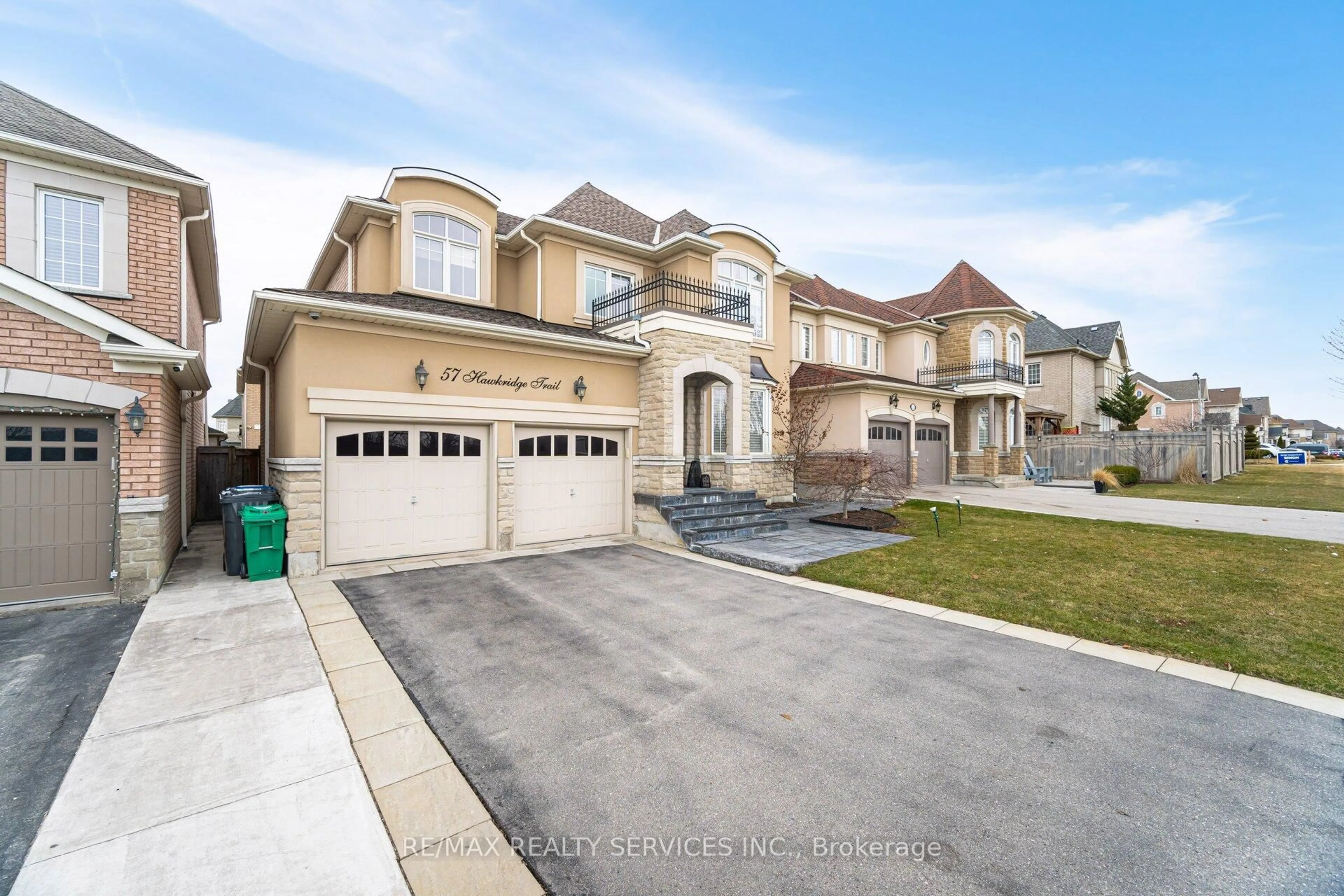 A pic from outside/outdoor area/front of a property/back of a property/a pic from drone, street for 57 Hawkridge Tr, Brampton Ontario L6P 2T6