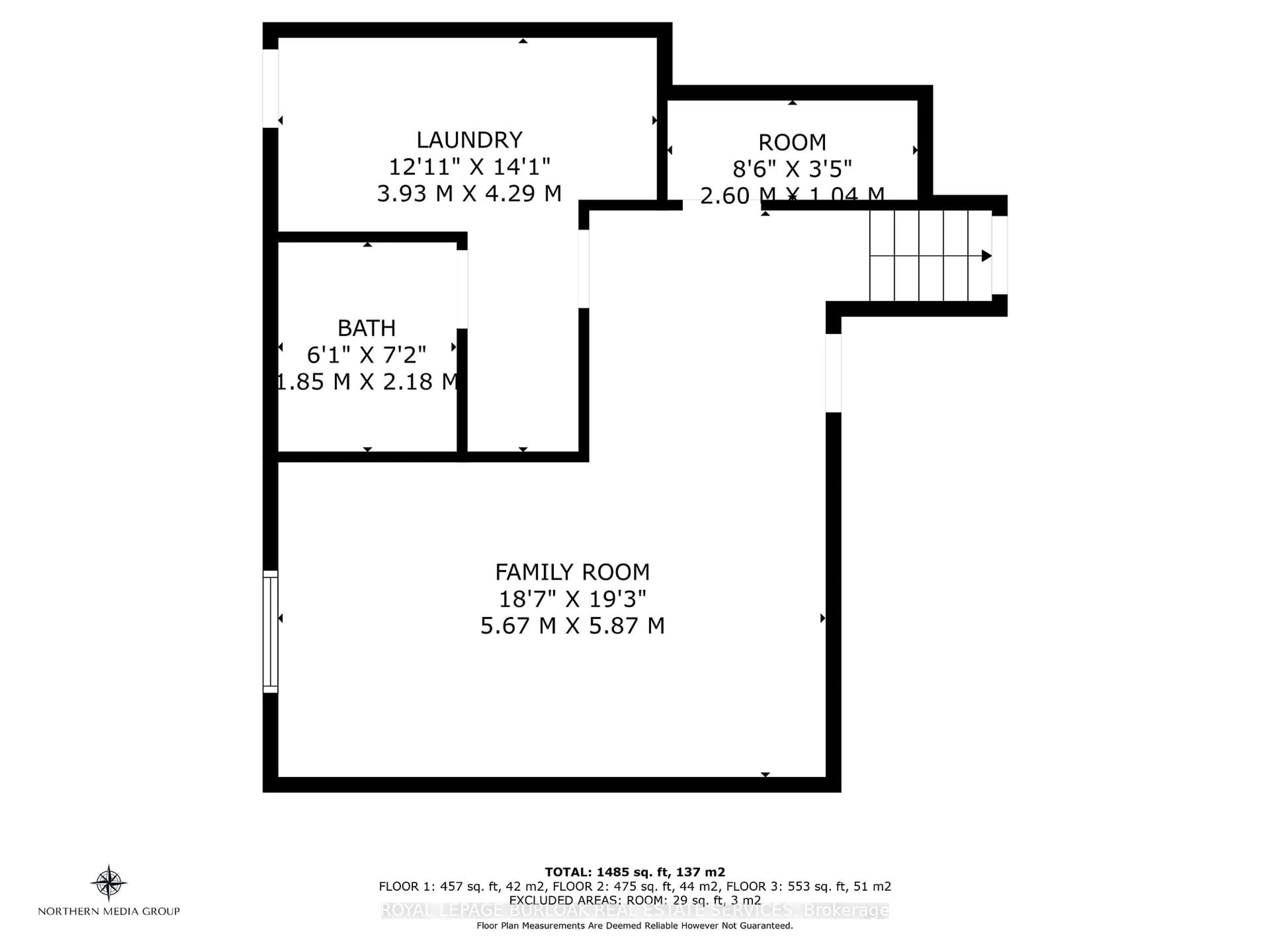 Floor plan for 1135 Tavistock Dr, Burlington Ontario L7P 2N3