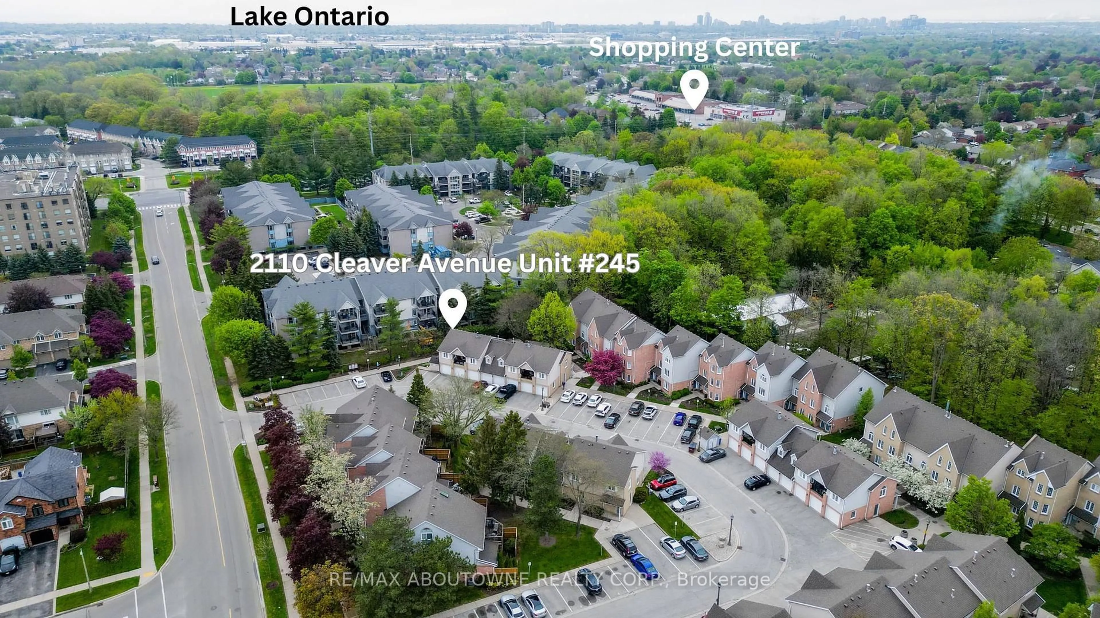 A pic from outside/outdoor area/front of a property/back of a property/a pic from drone, street for 2110 Cleaver Ave #245, Burlington Ontario L7M 3Z3