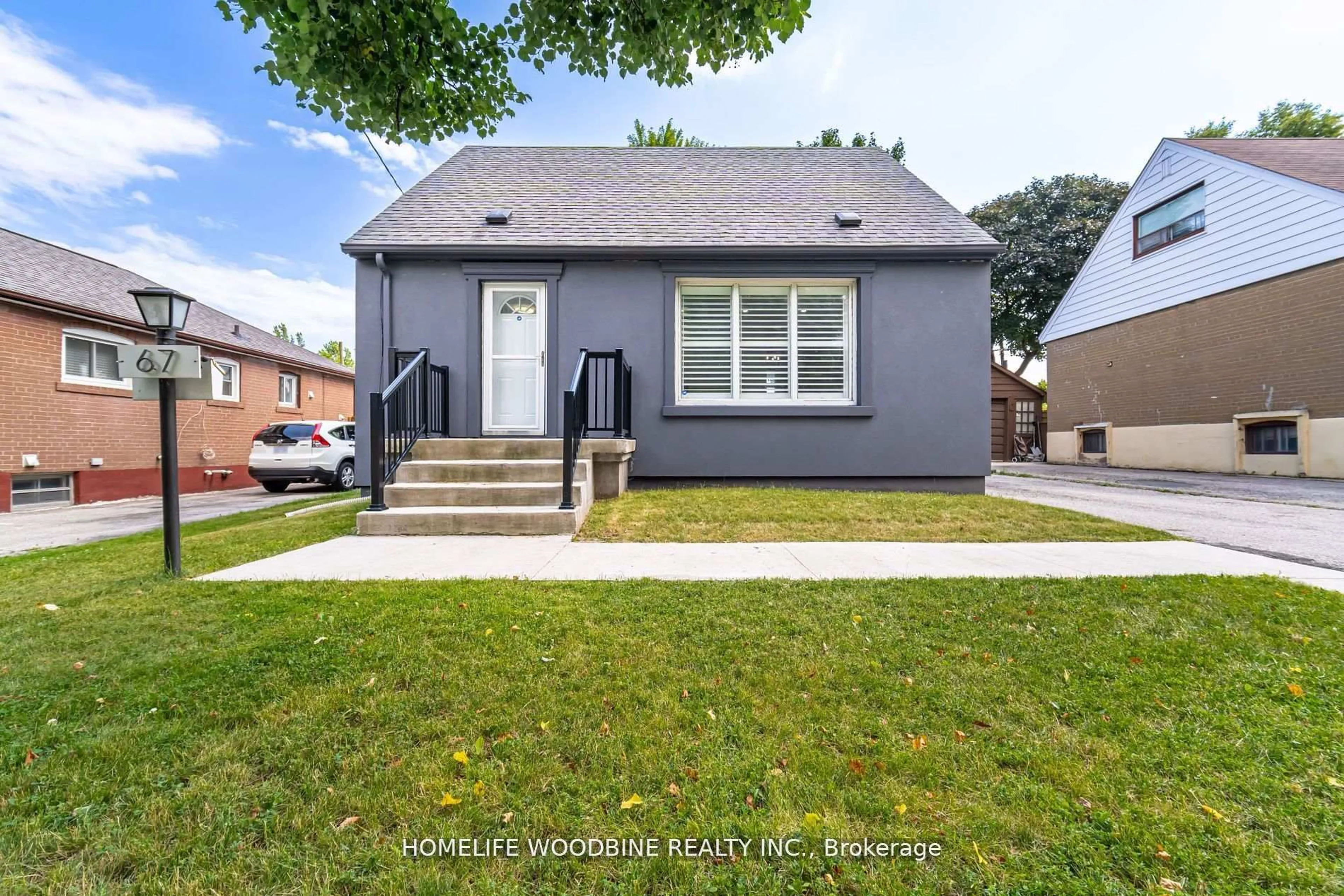 Home with vinyl exterior material, street for 67 Allenby Ave, Toronto Ontario M9W 1S7