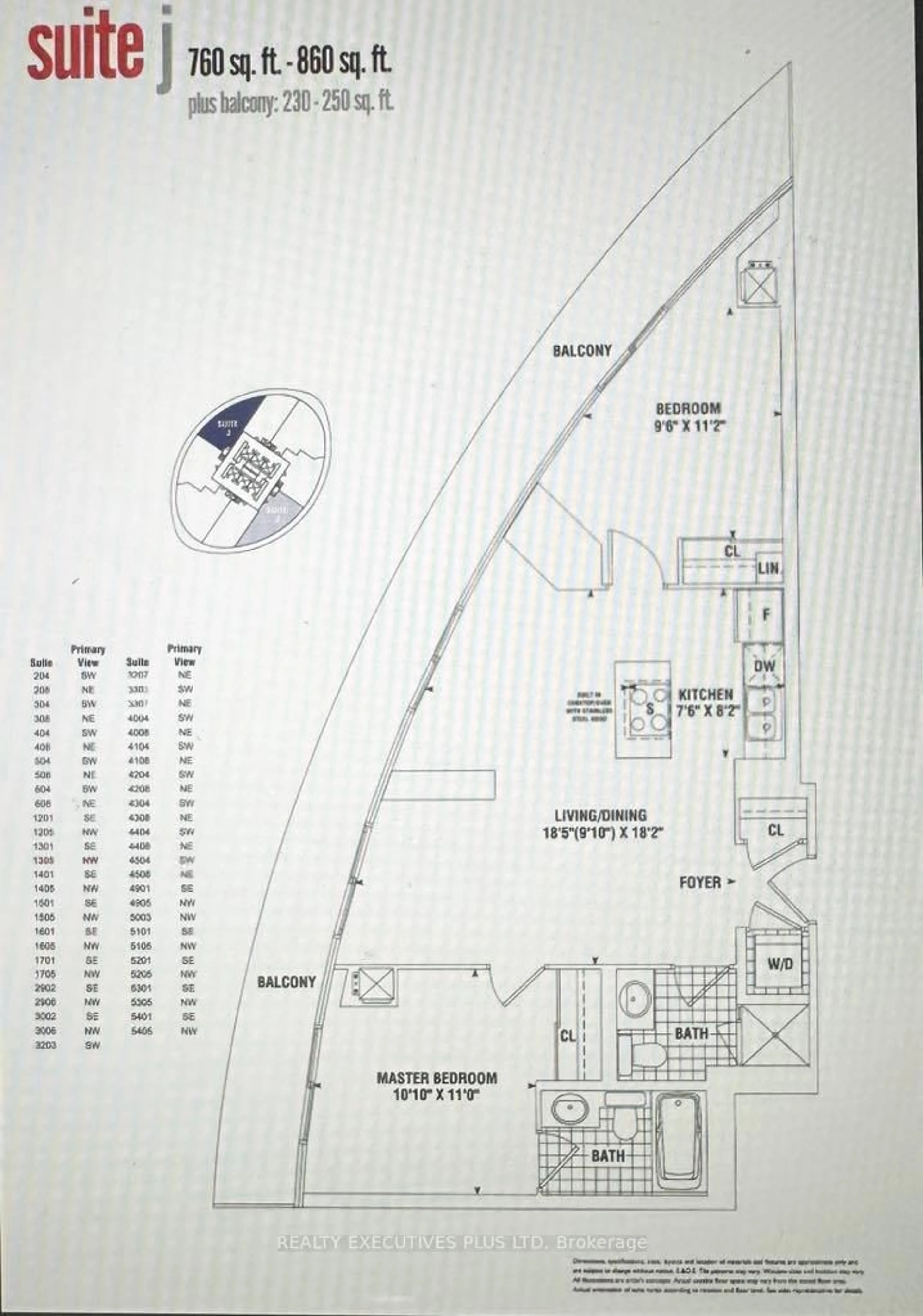 Floor plan for 60 Absolute Ave #308, Mississauga Ontario L4Z 0A9