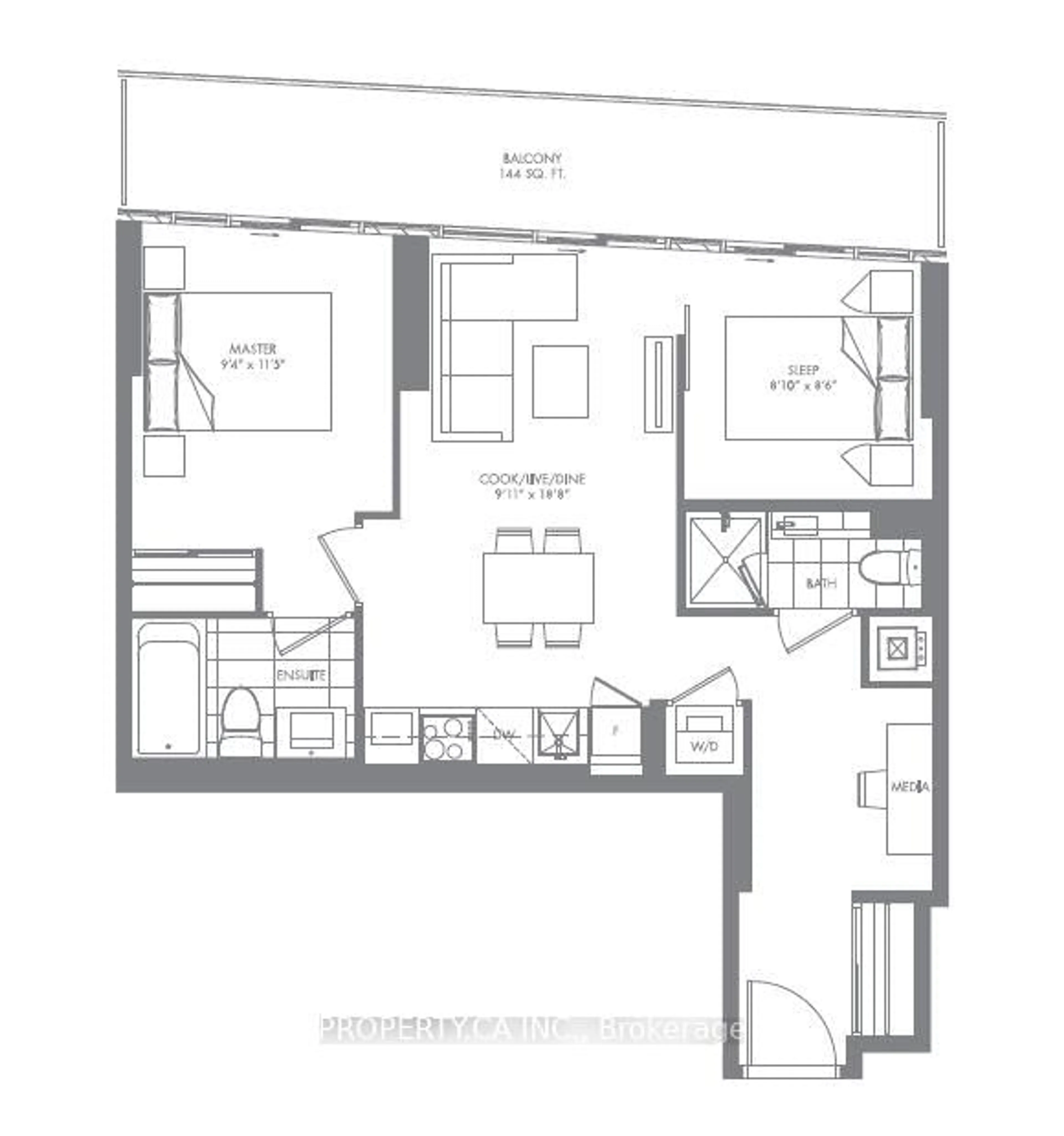 Floor plan for 3883 Quartz Rd #2401, Mississauga Ontario L5B 0M4