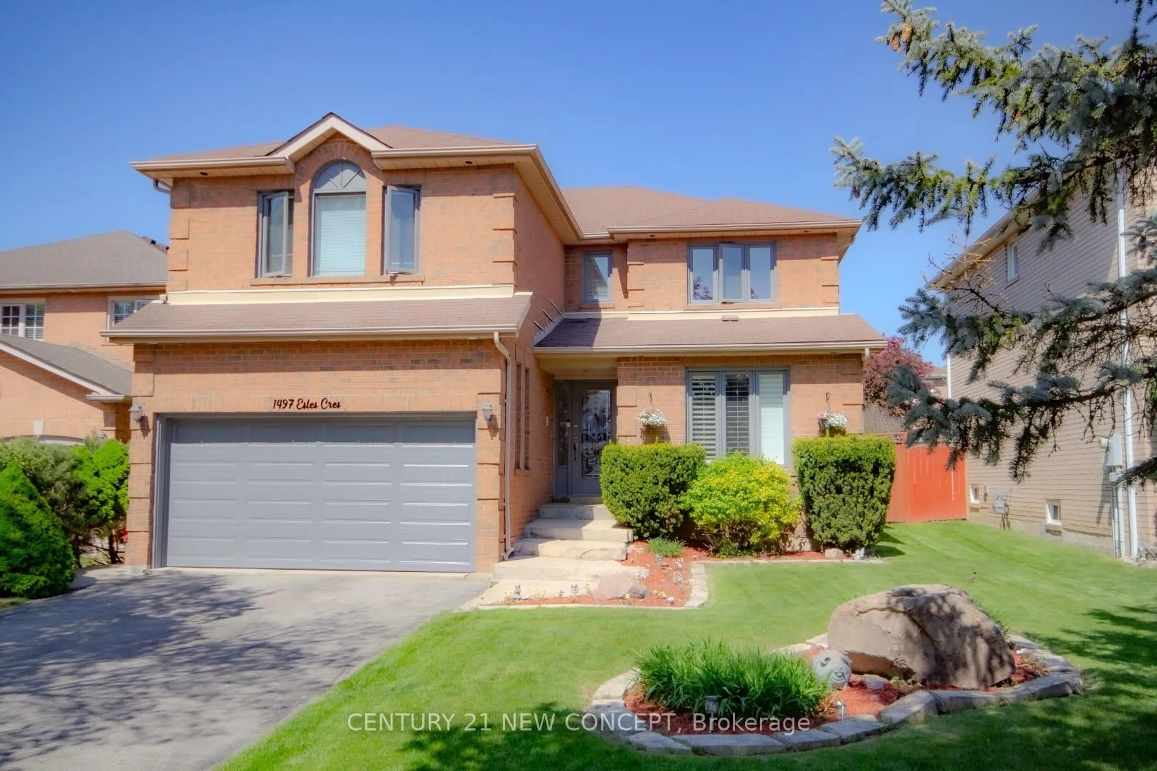 Home with brick exterior material, street for 1497 Estes Cres, Mississauga Ontario L5V 1M4