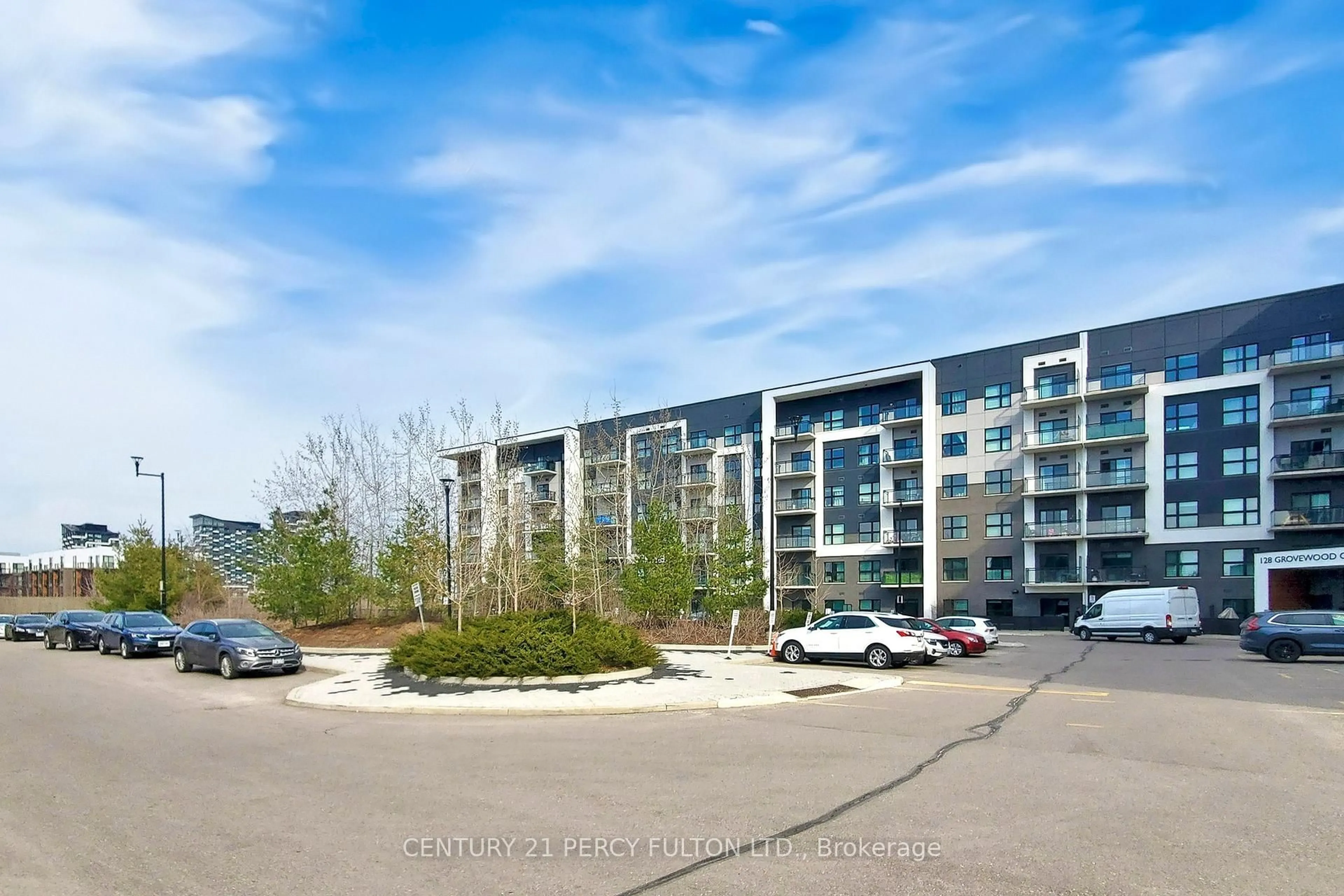 A pic from outside/outdoor area/front of a property/back of a property/a pic from drone, unknown for 128 Grovewood Common #320, Oakville Ontario L6H 0X3