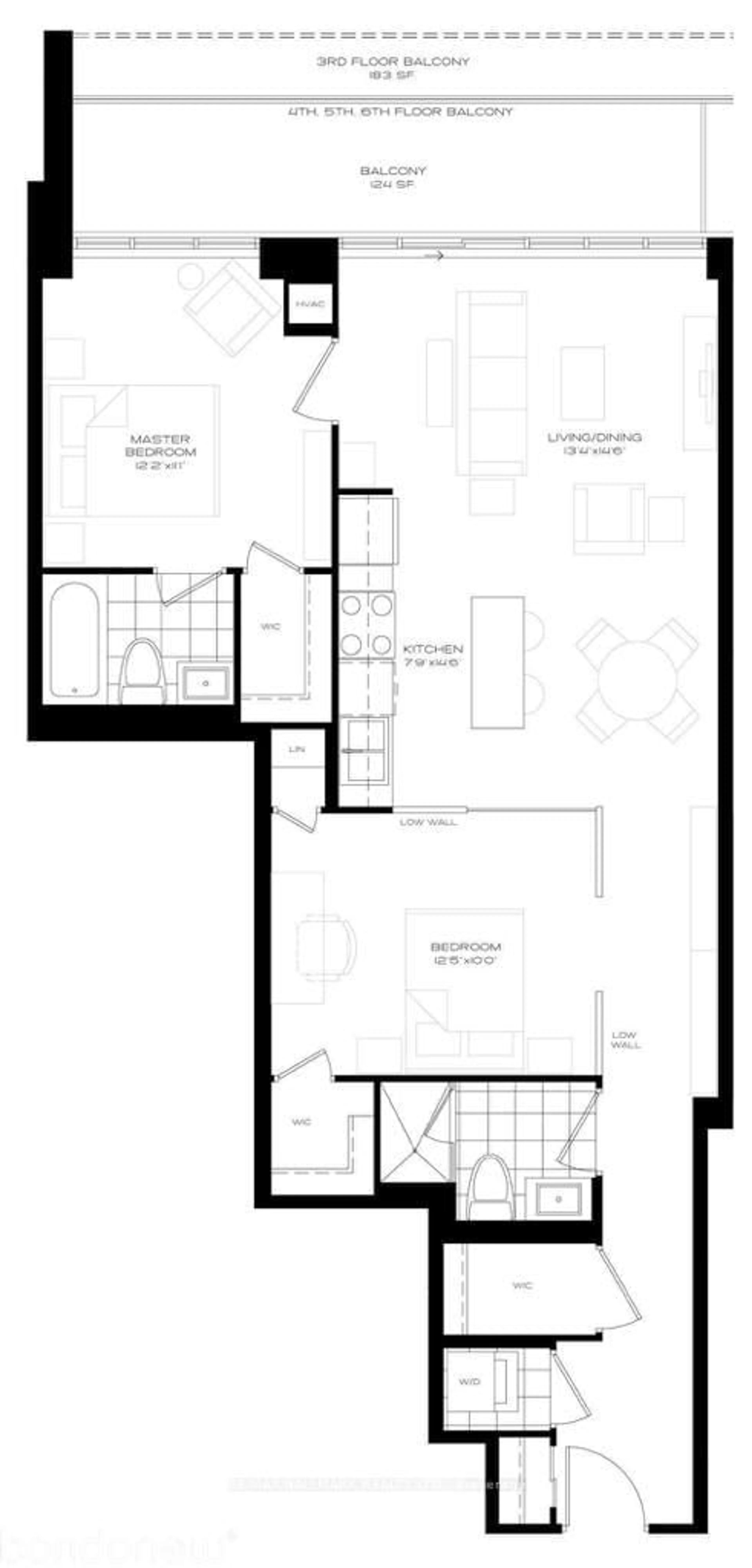 Floor plan for 1638 Bloor St #611, Toronto Ontario M6P 1A7