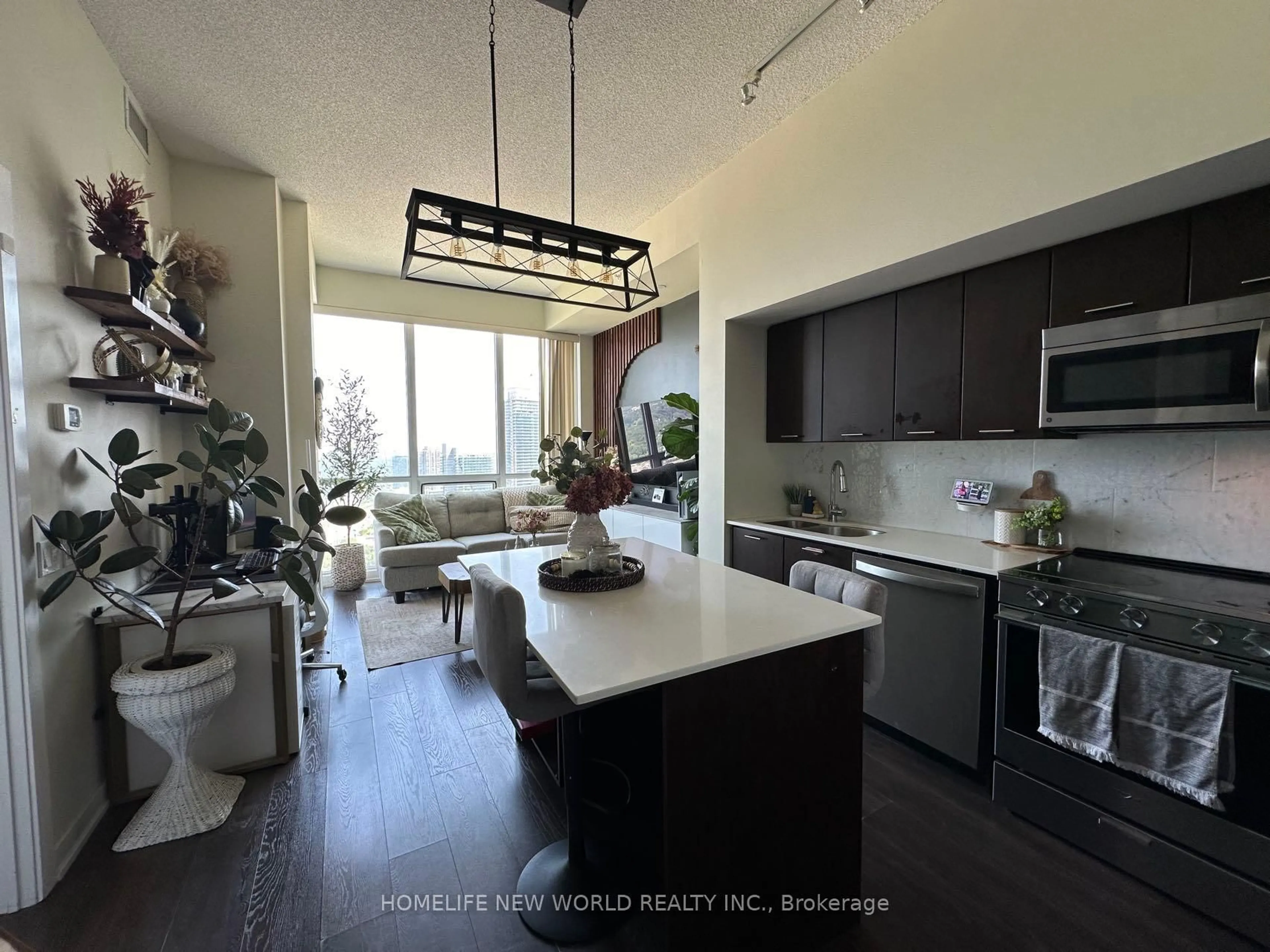 Open concept kitchen, ceramic/tile floor for 2220 Lake Shore Blvd #4505, Toronto Ontario M8V 0C1