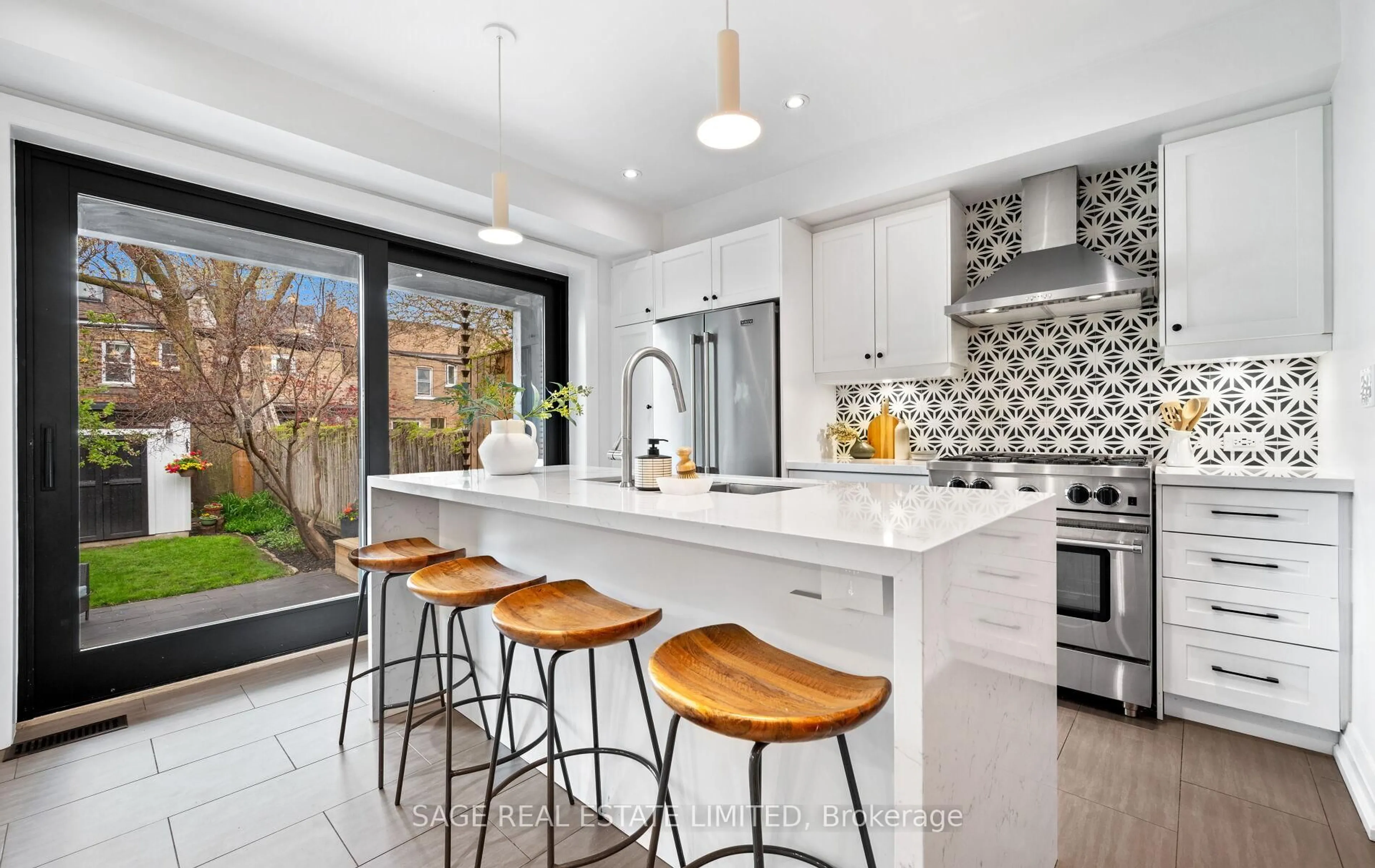 Contemporary kitchen, ceramic/tile floor for 124 Campbell Ave, Toronto Ontario M6P 3V2