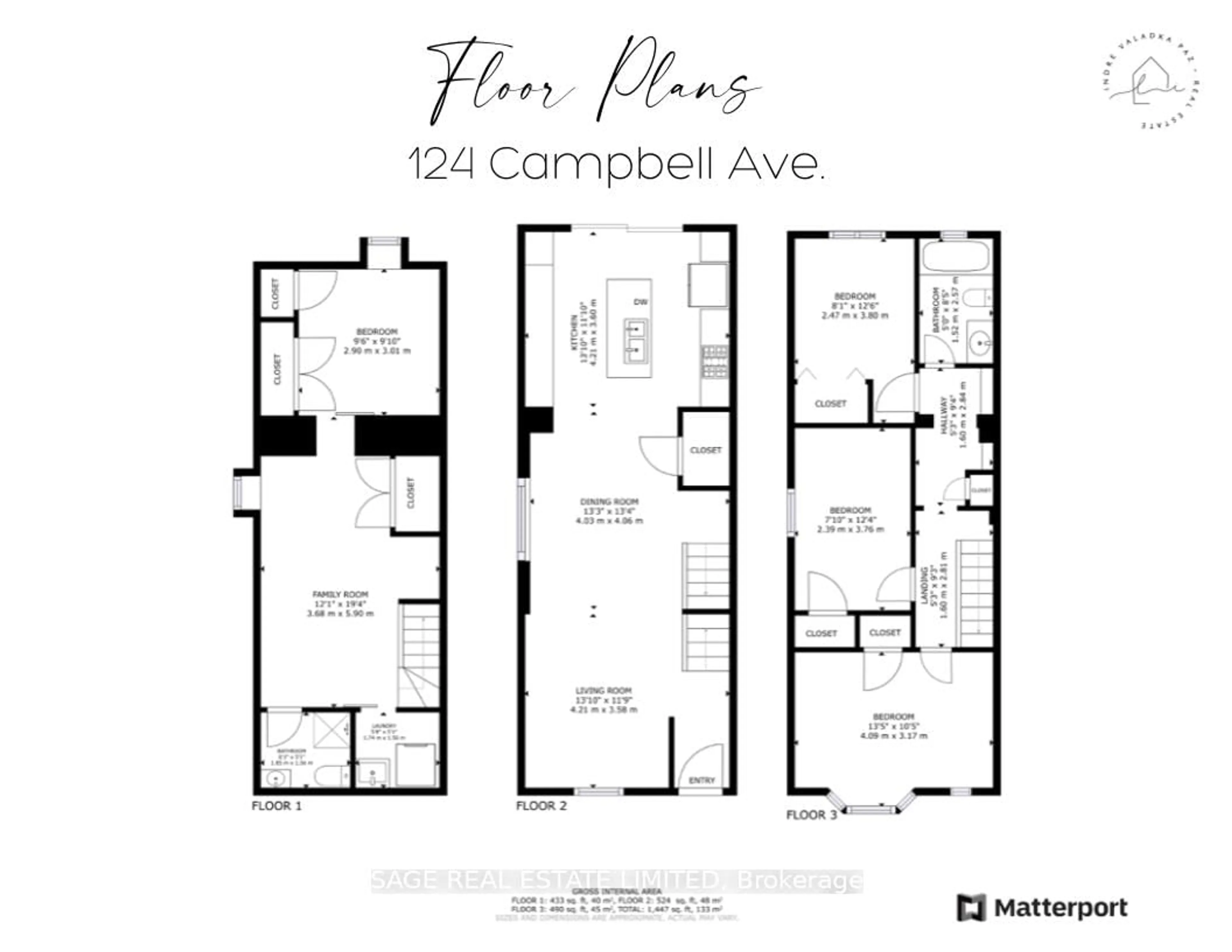Floor plan for 124 Campbell Ave, Toronto Ontario M6P 3V2