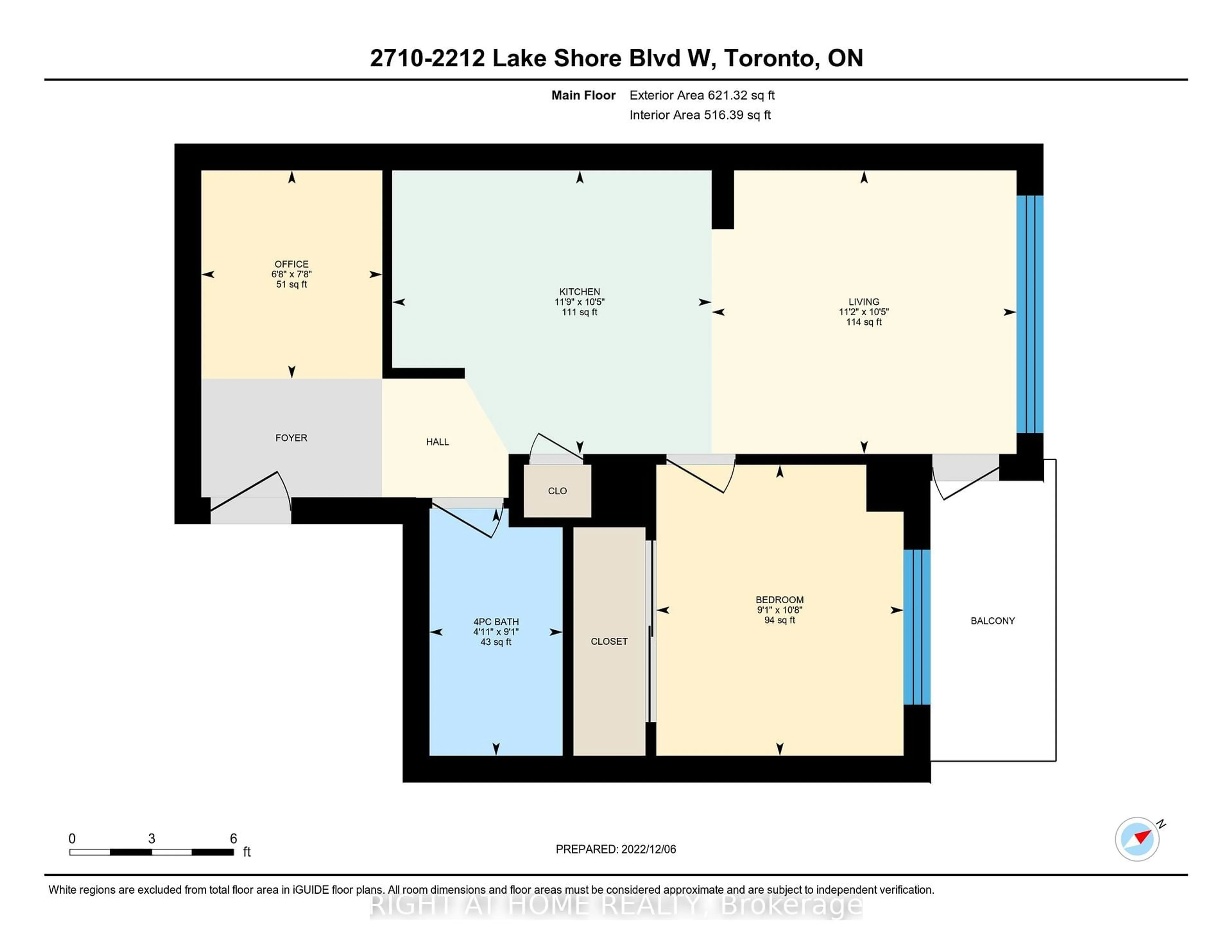 Floor plan for 2212 Lake Shore Blvd #2710, Toronto Ontario M8V 1A4