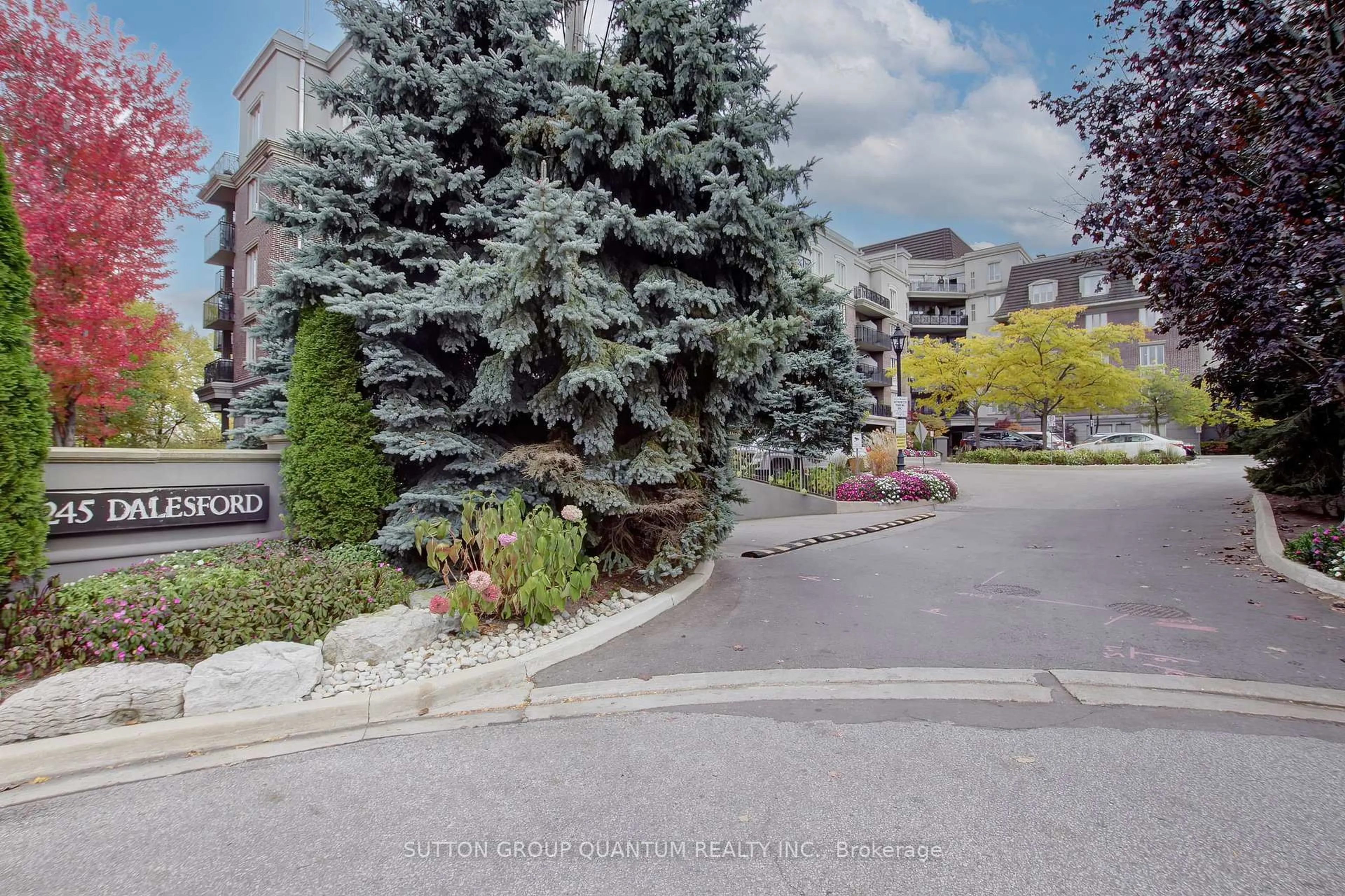 A pic from outside/outdoor area/front of a property/back of a property/a pic from drone, street for 245 Dalesford Rd #A9, Toronto Ontario M8Y 4H7