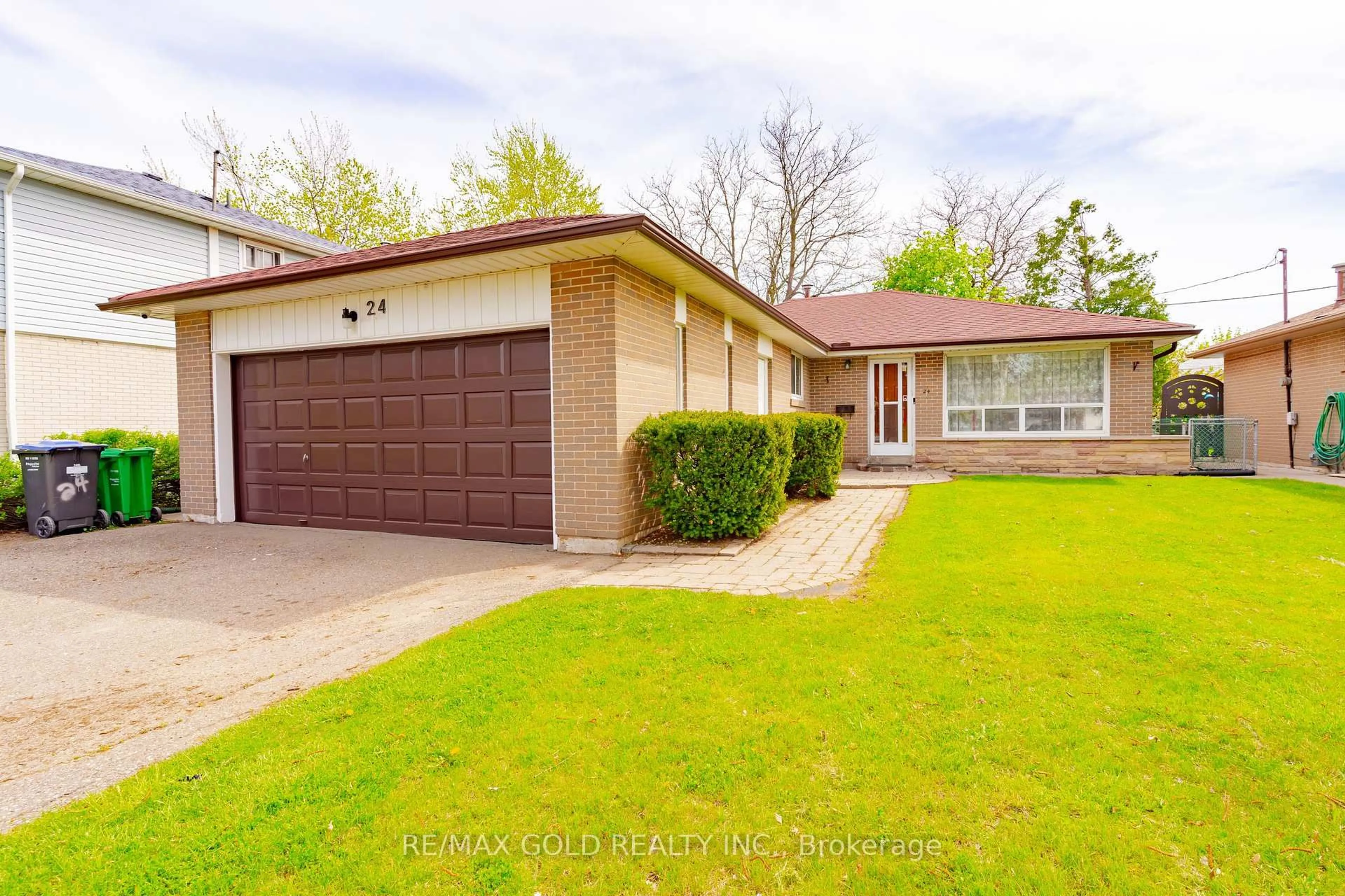 Home with brick exterior material, street for 24 Dorchester Dr, Brampton Ontario L6T 3C9