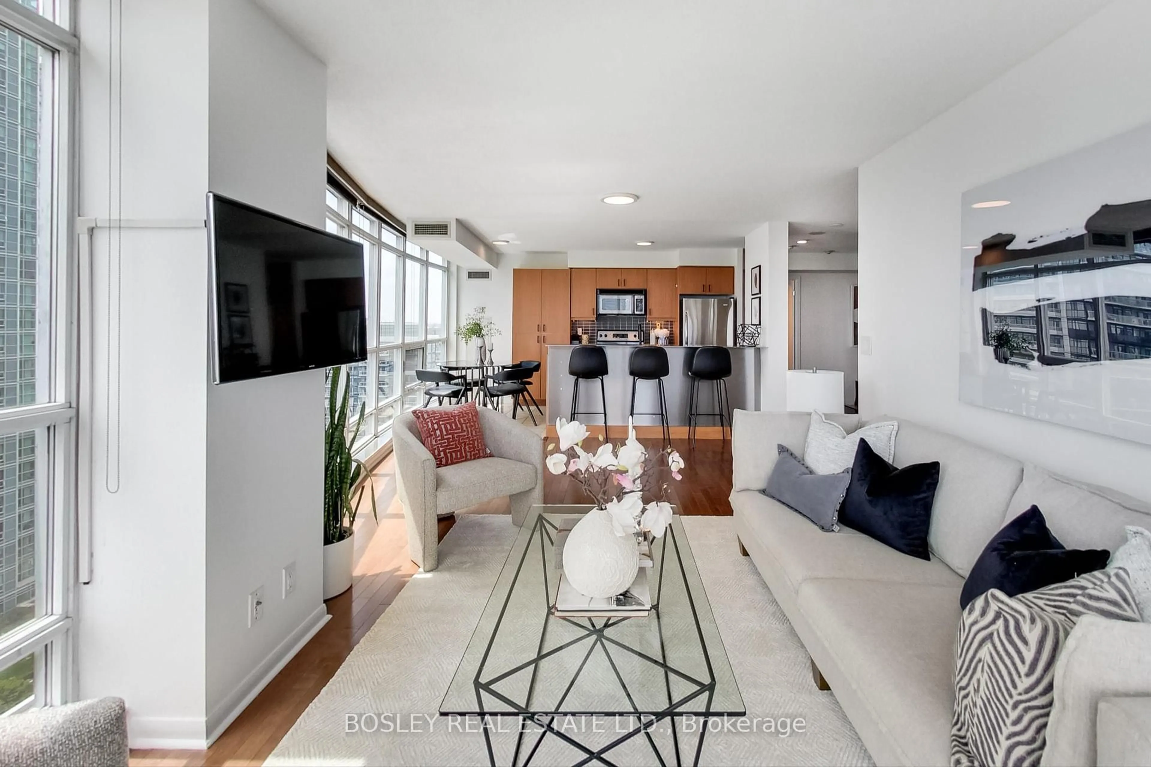 Living room with furniture, unknown for 185 Legion Rd #1607, Toronto Ontario M8Y 0A1