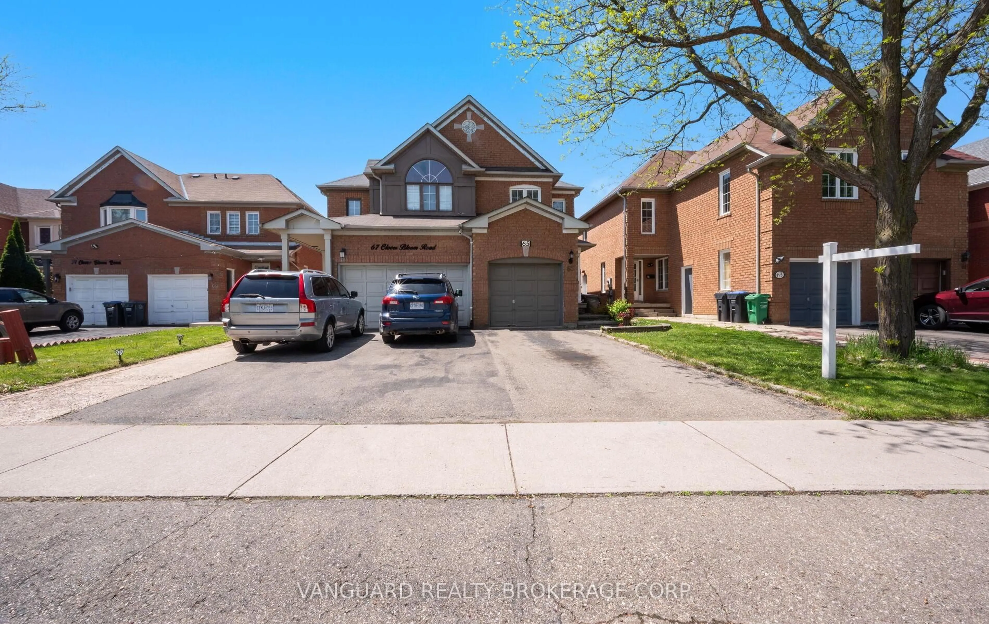 Home with brick exterior material, street for 65 Clover Bloom Rd, Brampton Ontario L6R 1S4