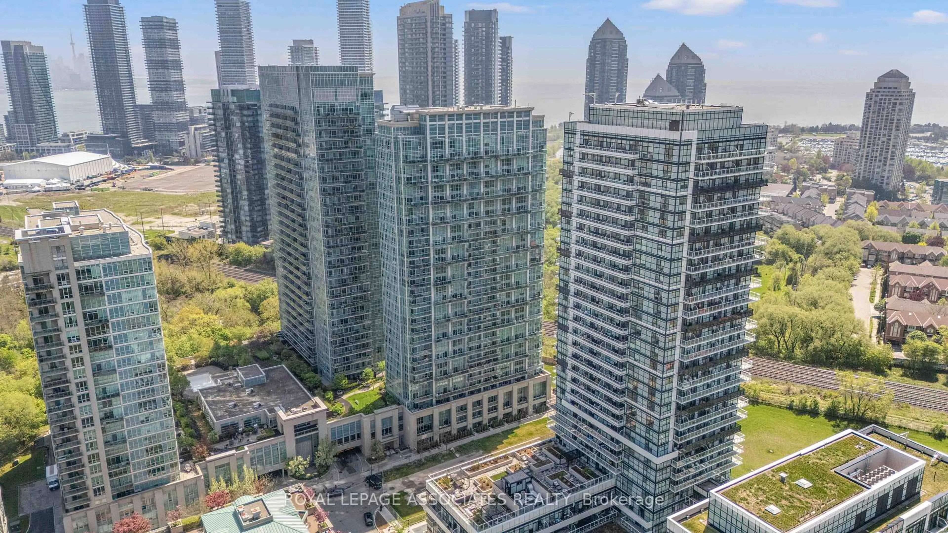 A pic from outside/outdoor area/front of a property/back of a property/a pic from drone, city buildings view from balcony for 155 Legion Rd #1313, Toronto Ontario M8Y 0A7