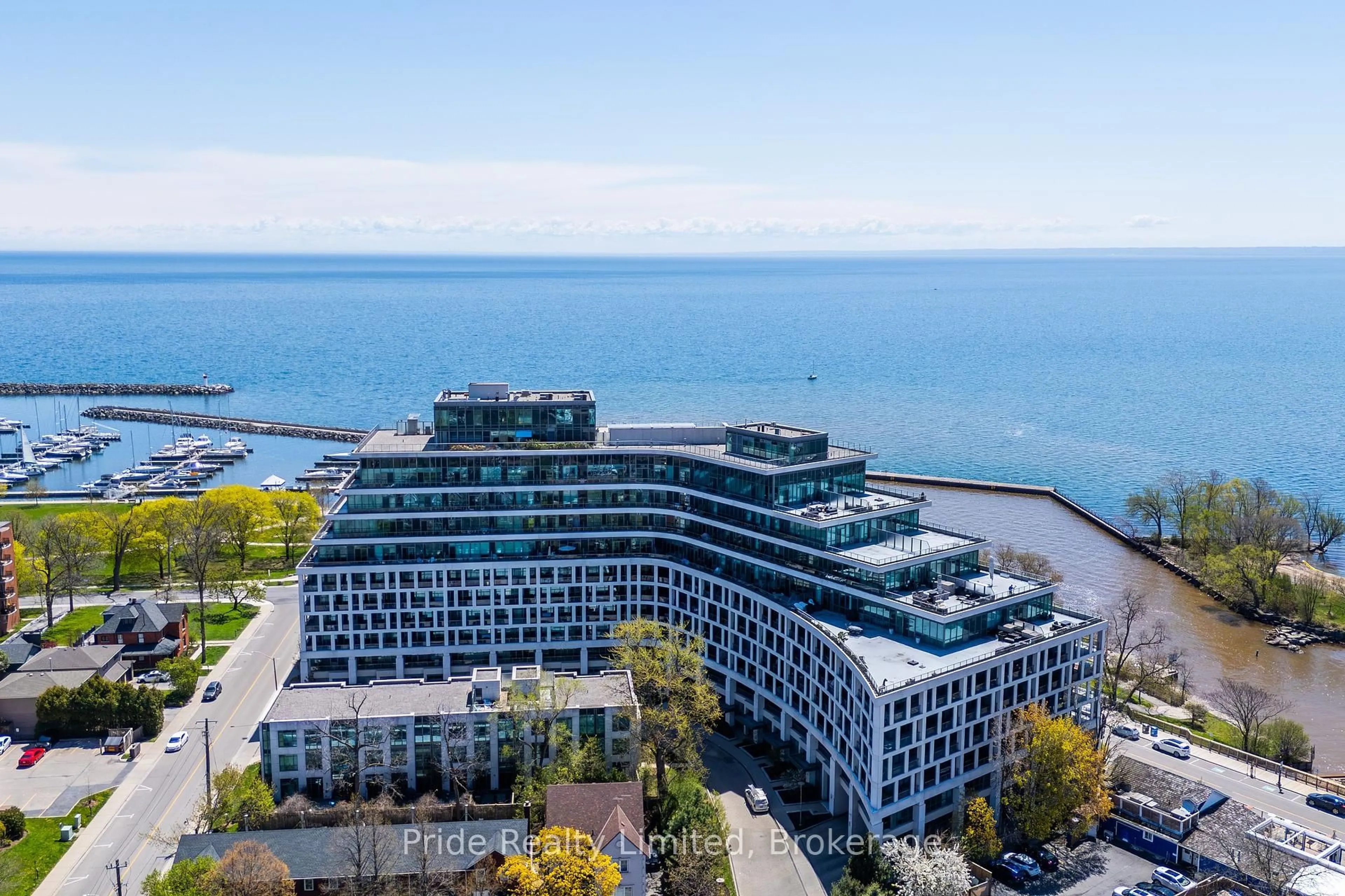 A pic from outside/outdoor area/front of a property/back of a property/a pic from drone, water/lake/river/ocean view for 11 Bronte Rd #210, Oakville Ontario L6L 0E1