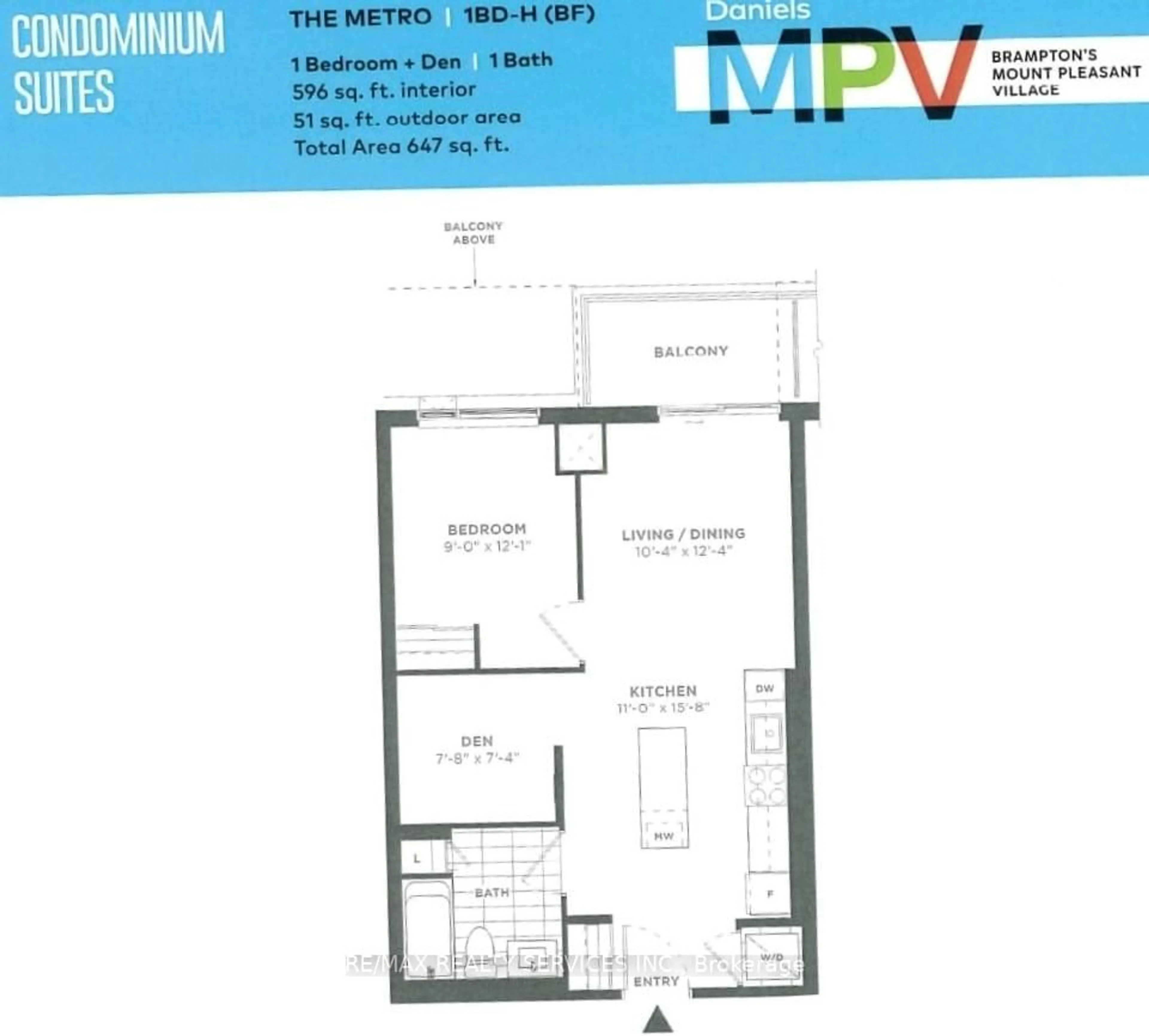 Floor plan for 10 Lagerfeld Dr #217, Brampton Ontario L7A 5L3
