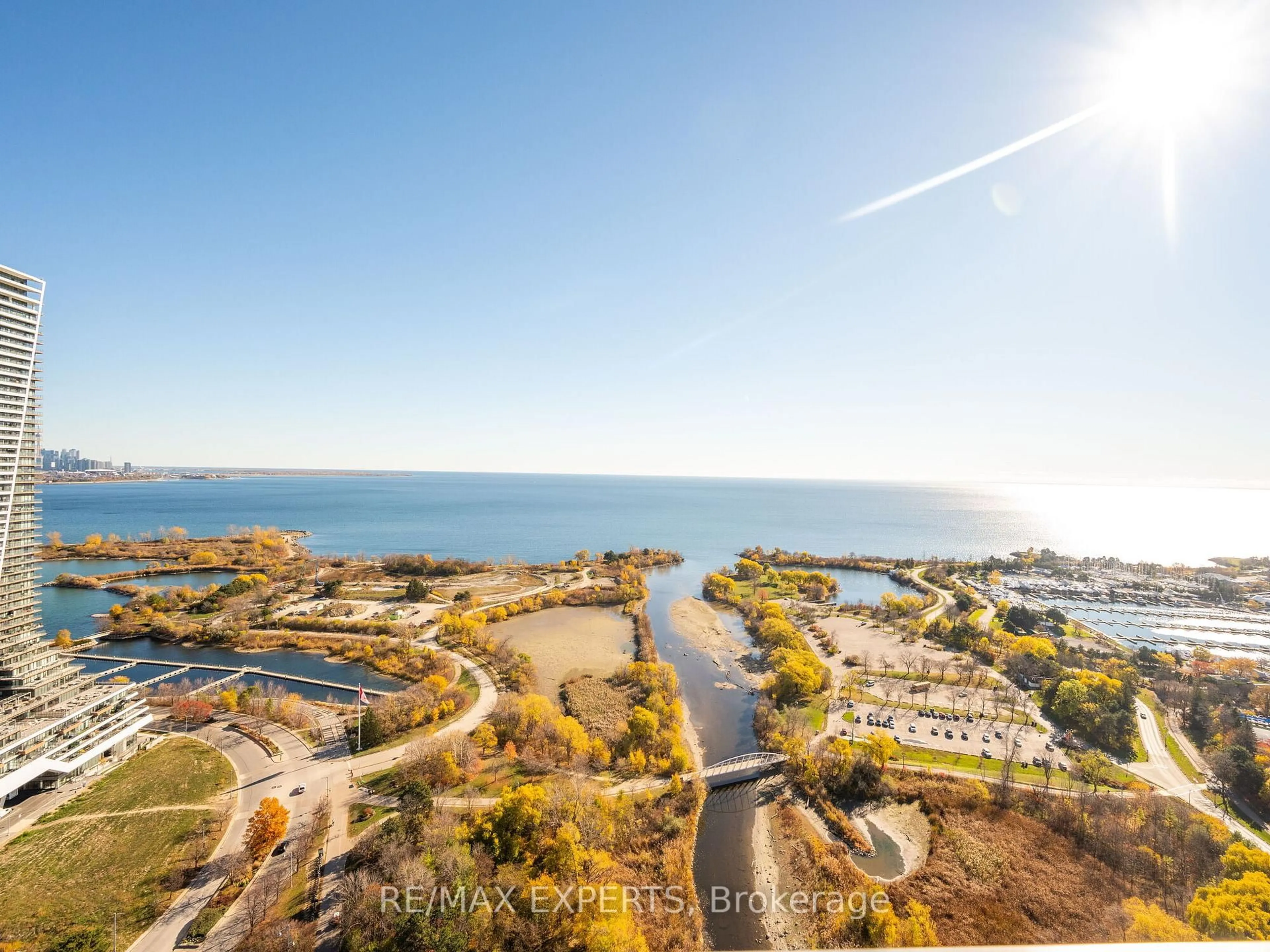 A pic from outside/outdoor area/front of a property/back of a property/a pic from drone, water/lake/river/ocean view for 2212 Lake Shore Blvd #4001, Toronto Ontario M8V 0C2
