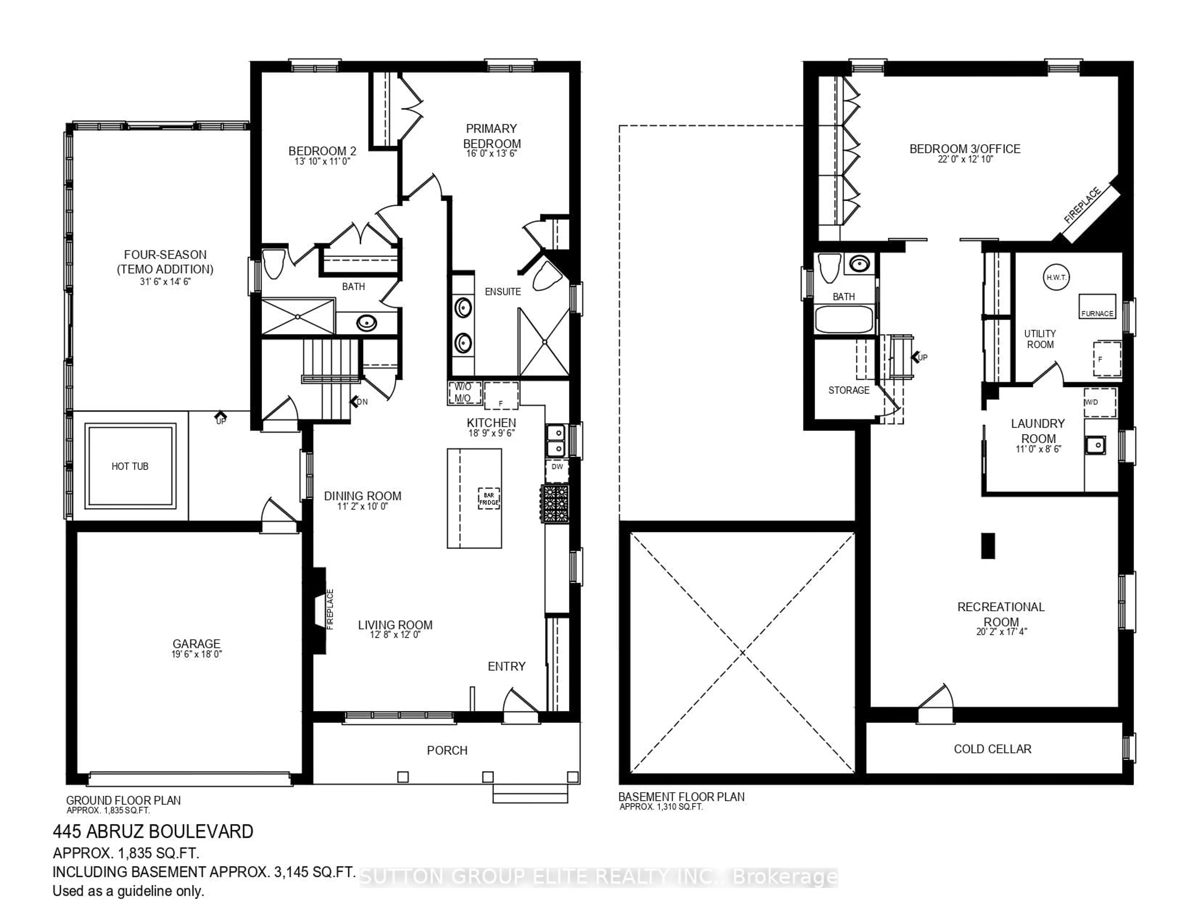 Floor plan for 445 Abruz Blvd, Mississauga Ontario L5A 1N6