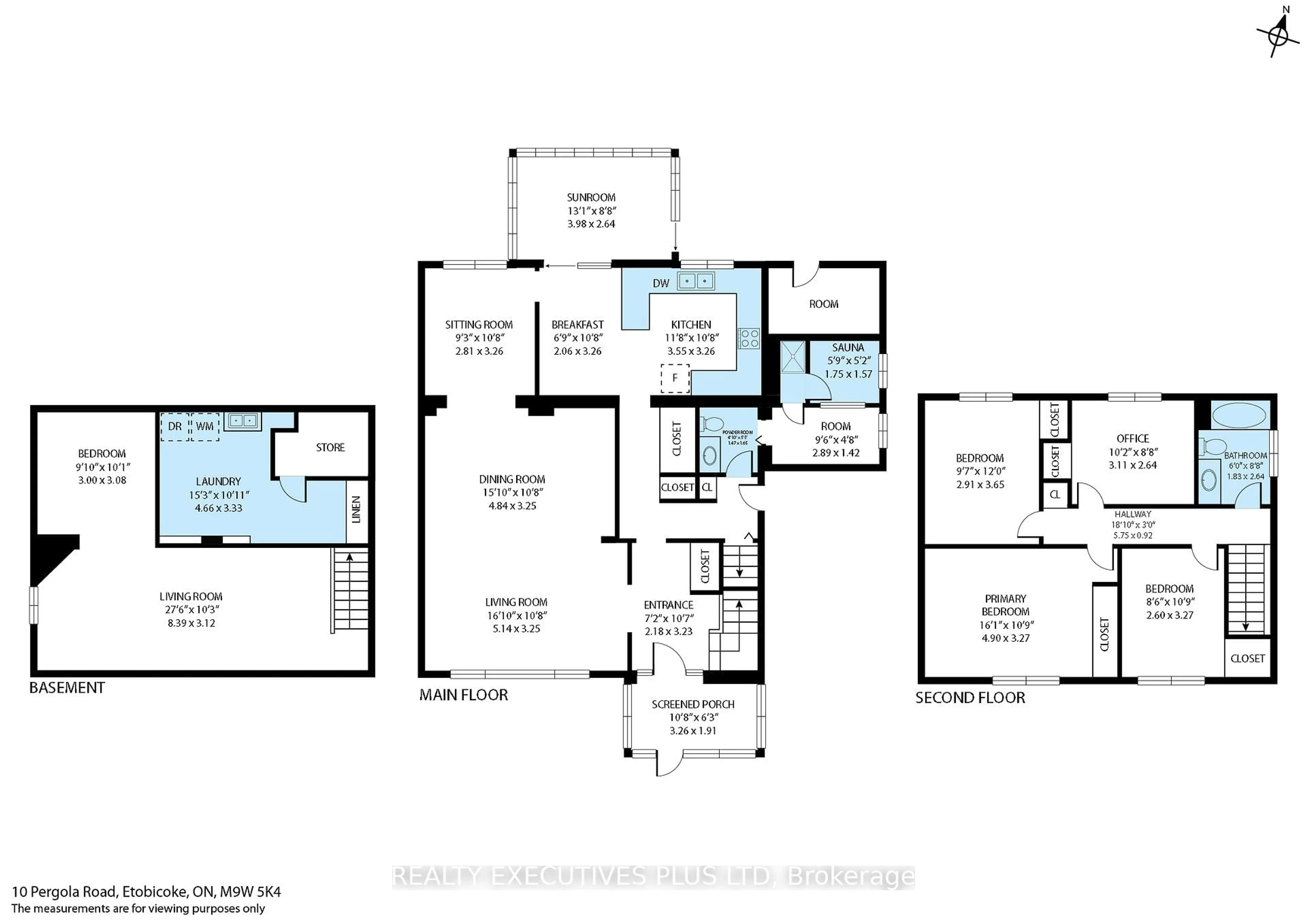 Floor plan for 10 Pergola Rd, Toronto Ontario M9W 5K5