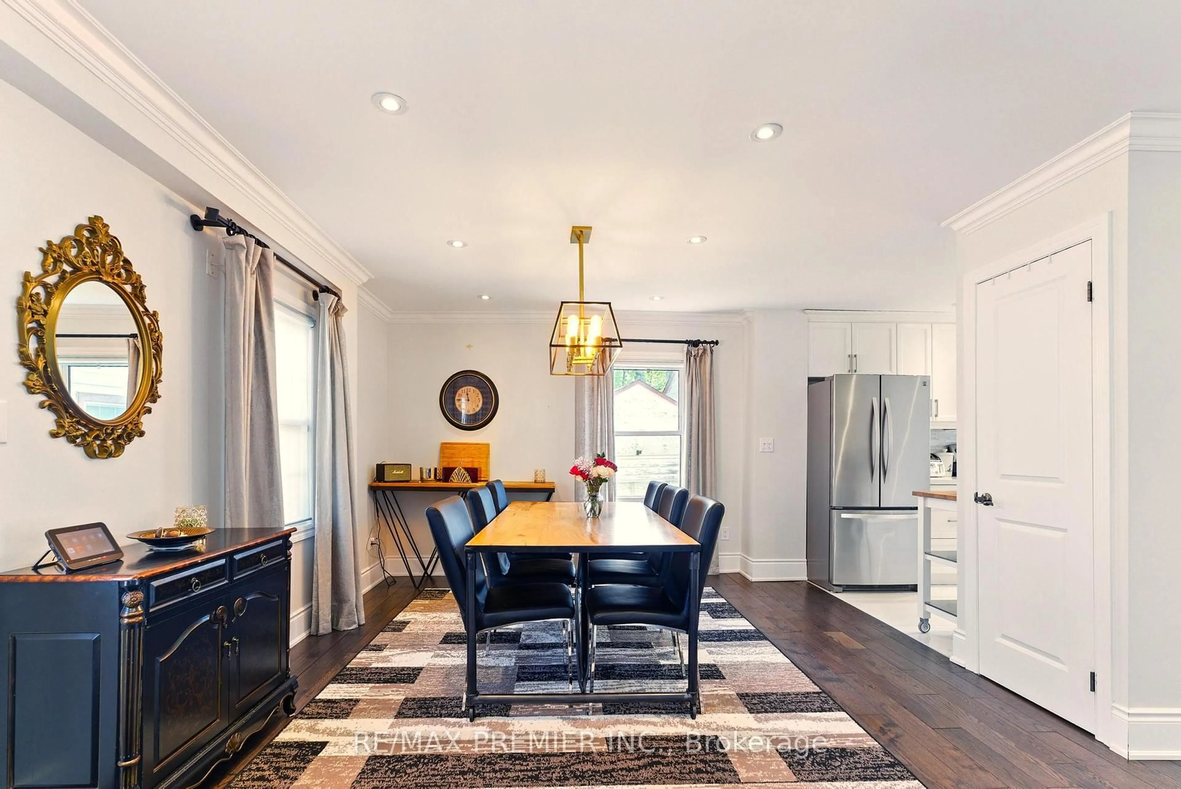 Dining room, wood/laminate floor for 69 Stewart Smith Dr, Toronto Ontario M6M 2T1