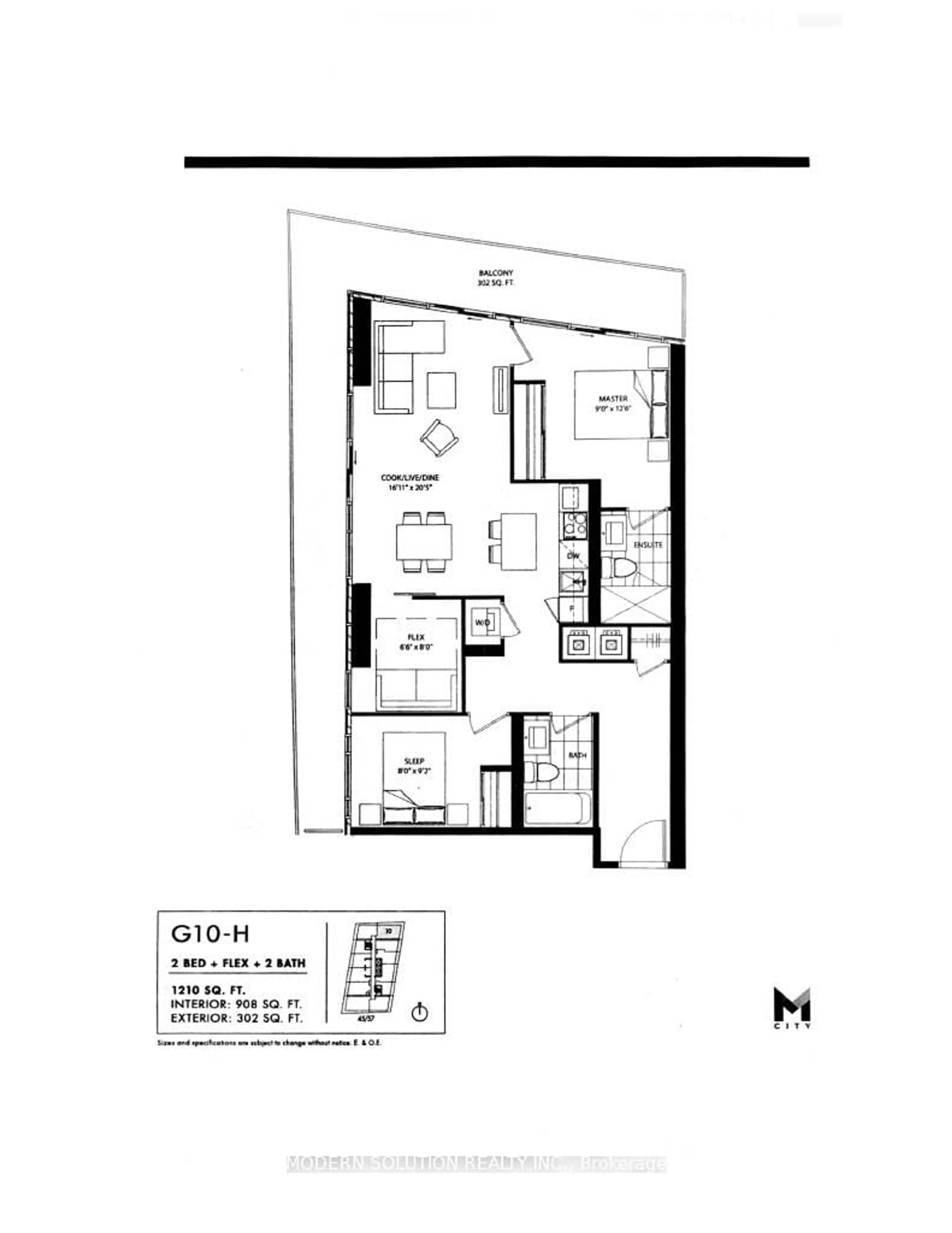 Floor plan for 3900 Confederation Pkwy #4510, Mississauga Ontario L5B 0M3