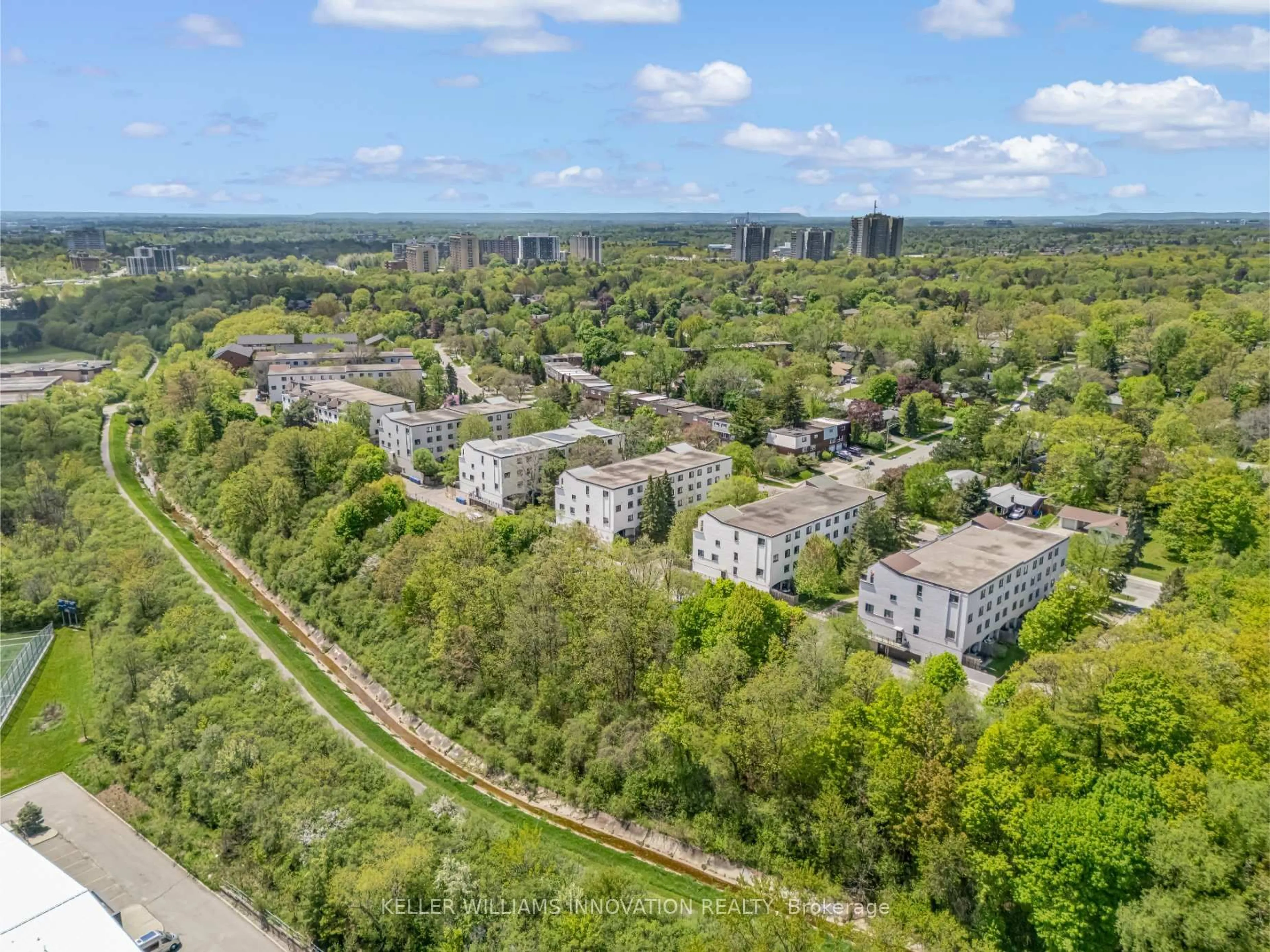A pic from outside/outdoor area/front of a property/back of a property/a pic from drone, city buildings view from balcony for 1050 Falgarwood Dr #121, Oakville Ontario L6H 2P3