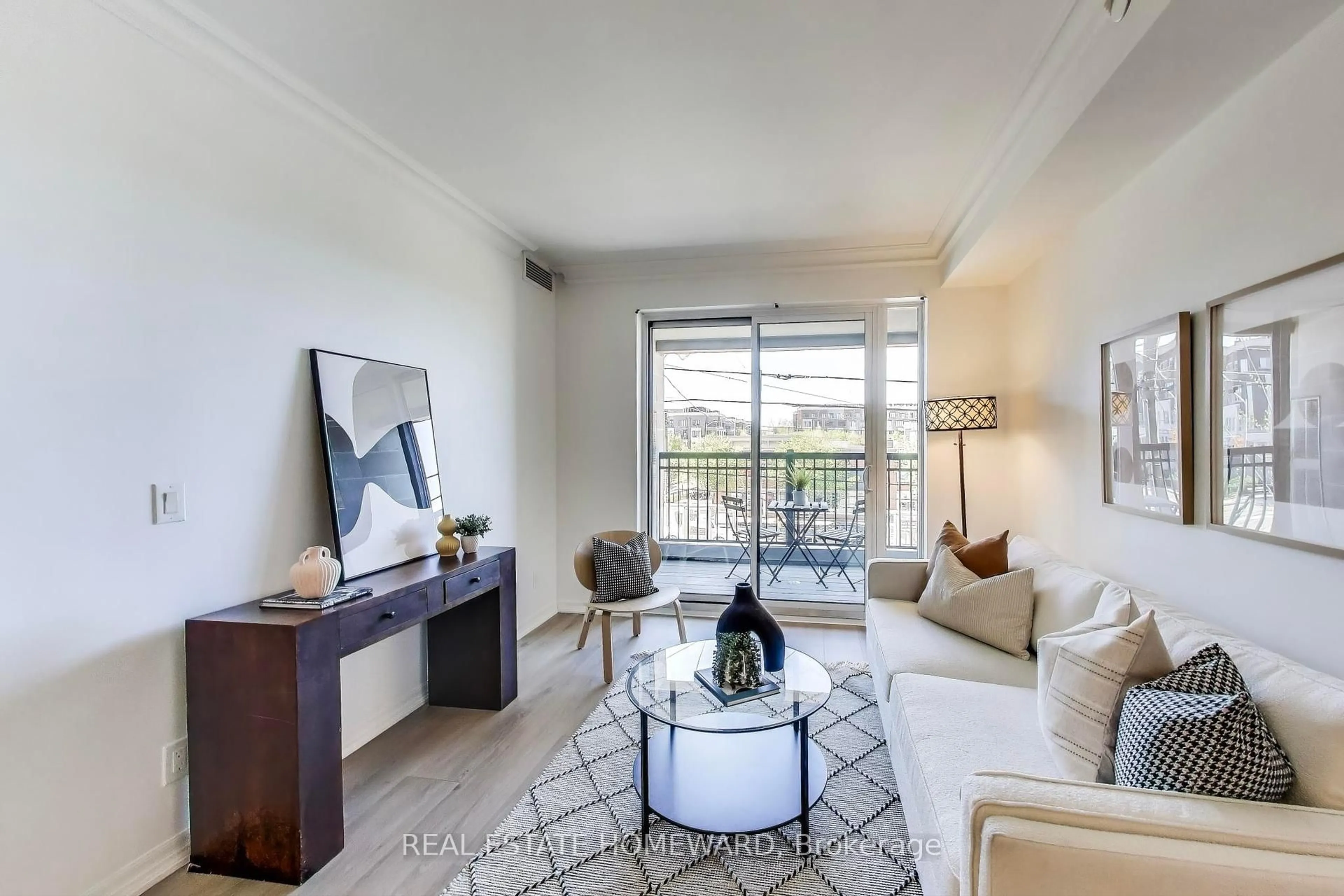 Living room with furniture, unknown for 3563 Lake Shore Blvd #214, Toronto Ontario M8W 0A3