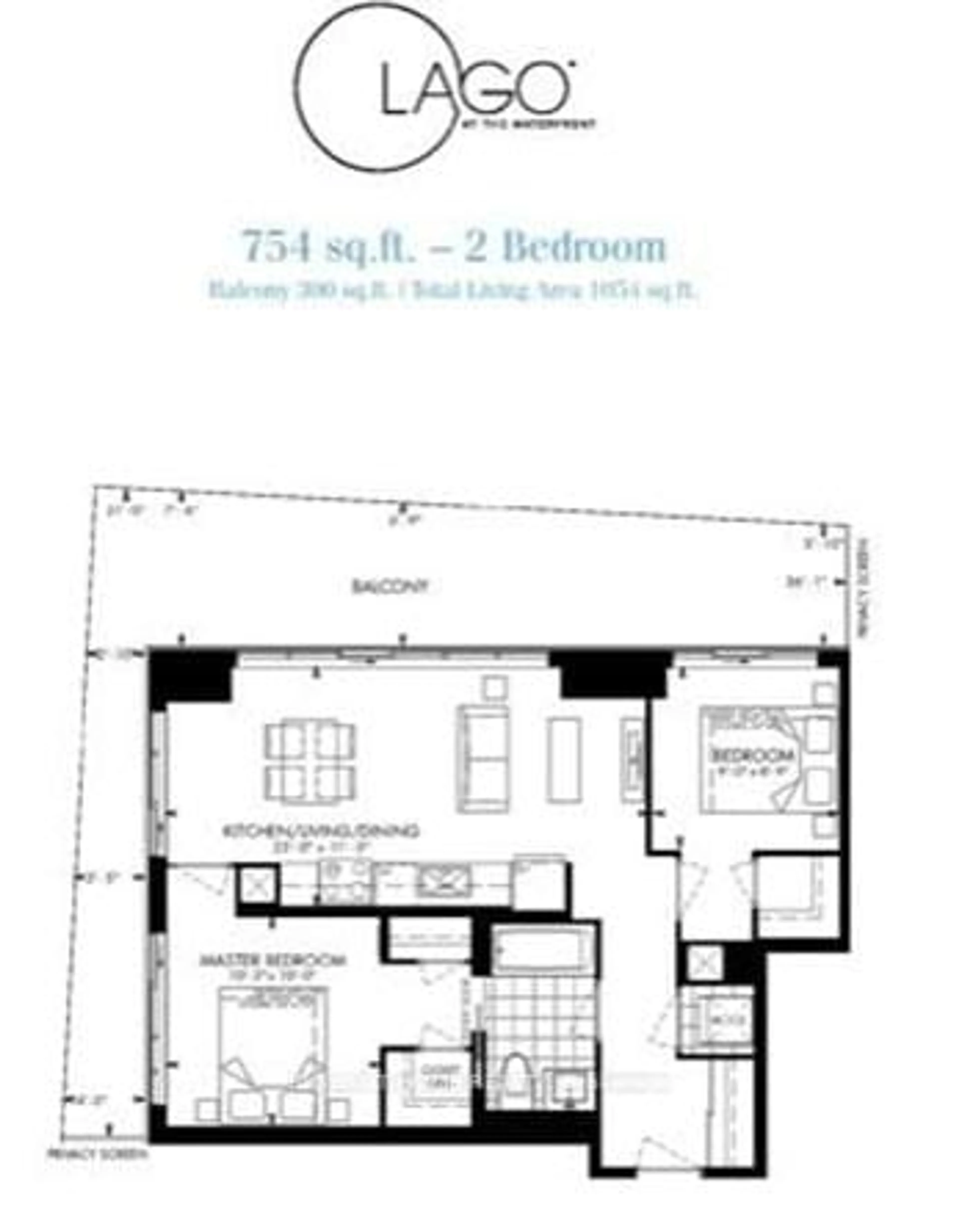 Floor plan for 56 Annie Craig Dr #1402, Toronto Ontario M8V 0C8