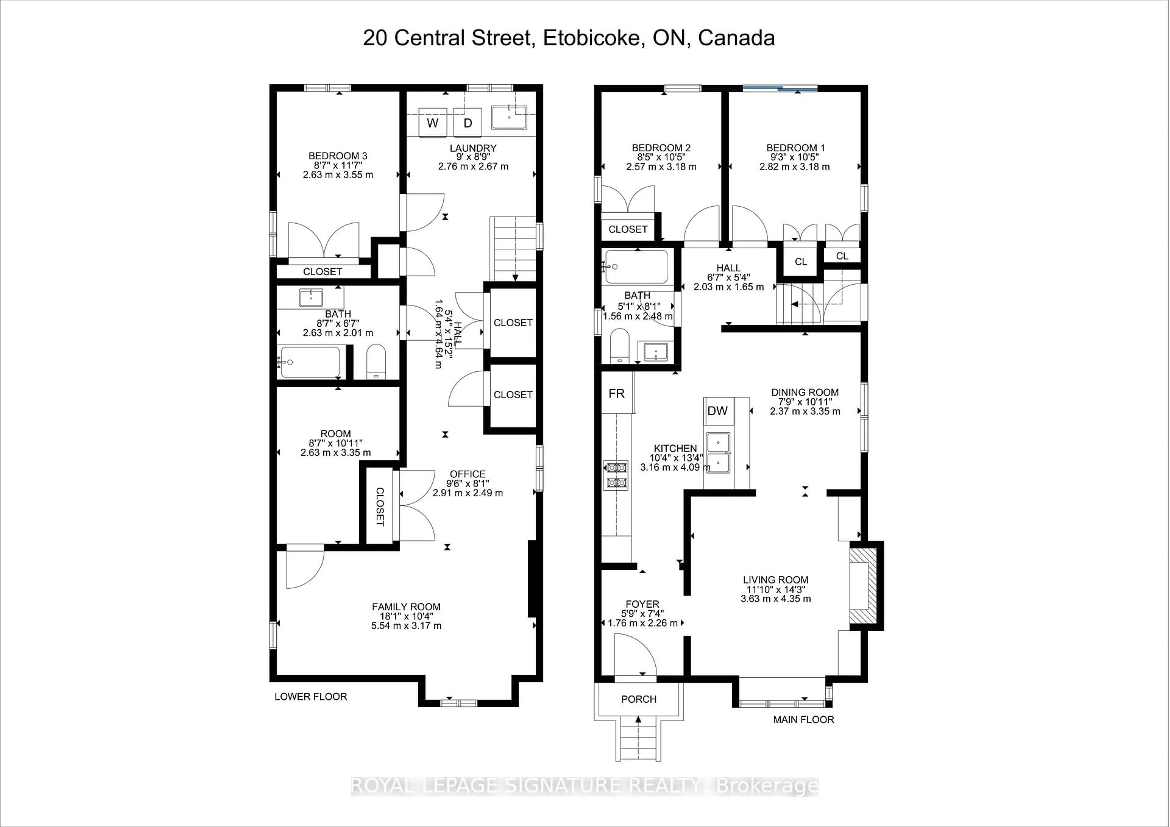 Floor plan for 20 Central St, Toronto Ontario M8V 2R7