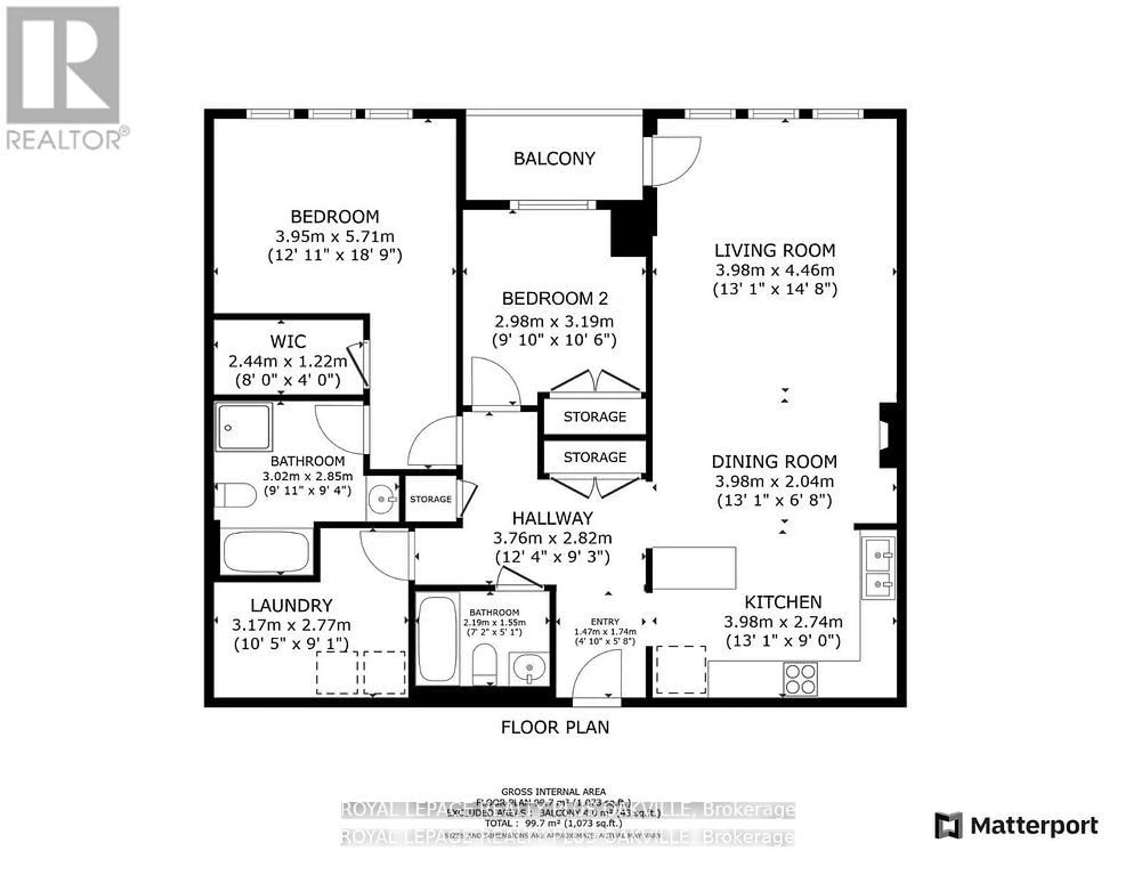 Floor plan for 1499 Nottinghill Gate #403, Oakville Ontario L6M 5G1
