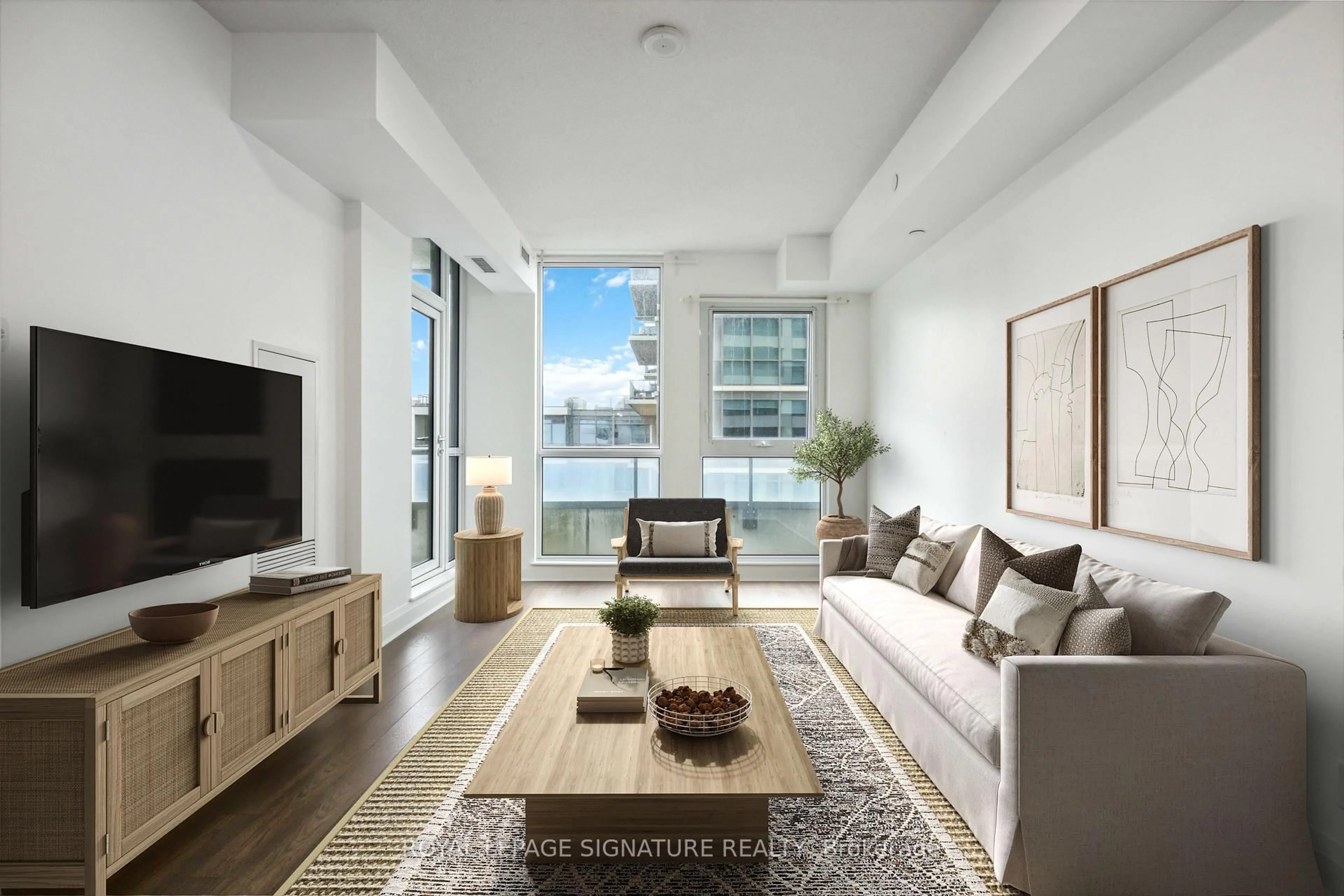 Living room with furniture, unknown for 17 Zorra St #412, Toronto Ontario M8Z 0C8